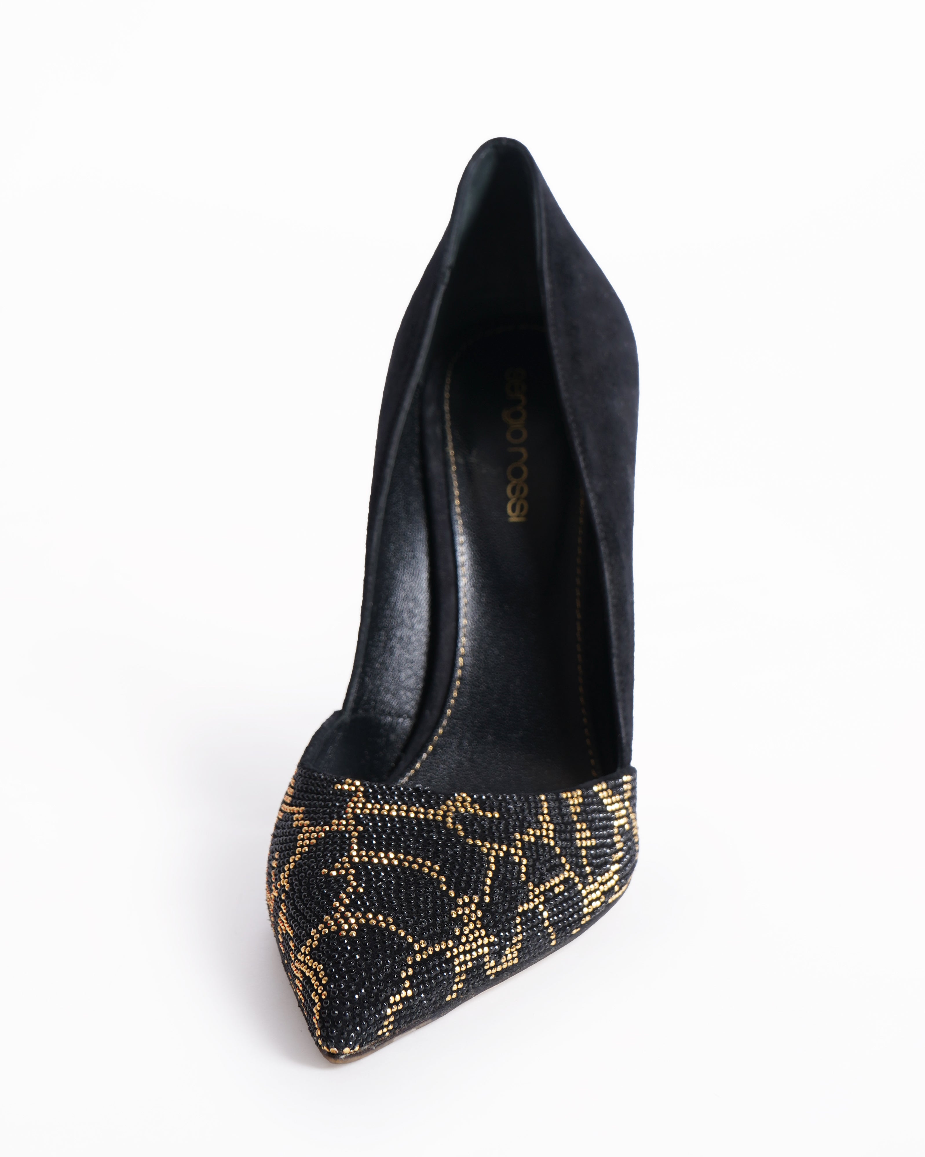 Sergio Rossi Leopard Juno Stud Suede Pumps