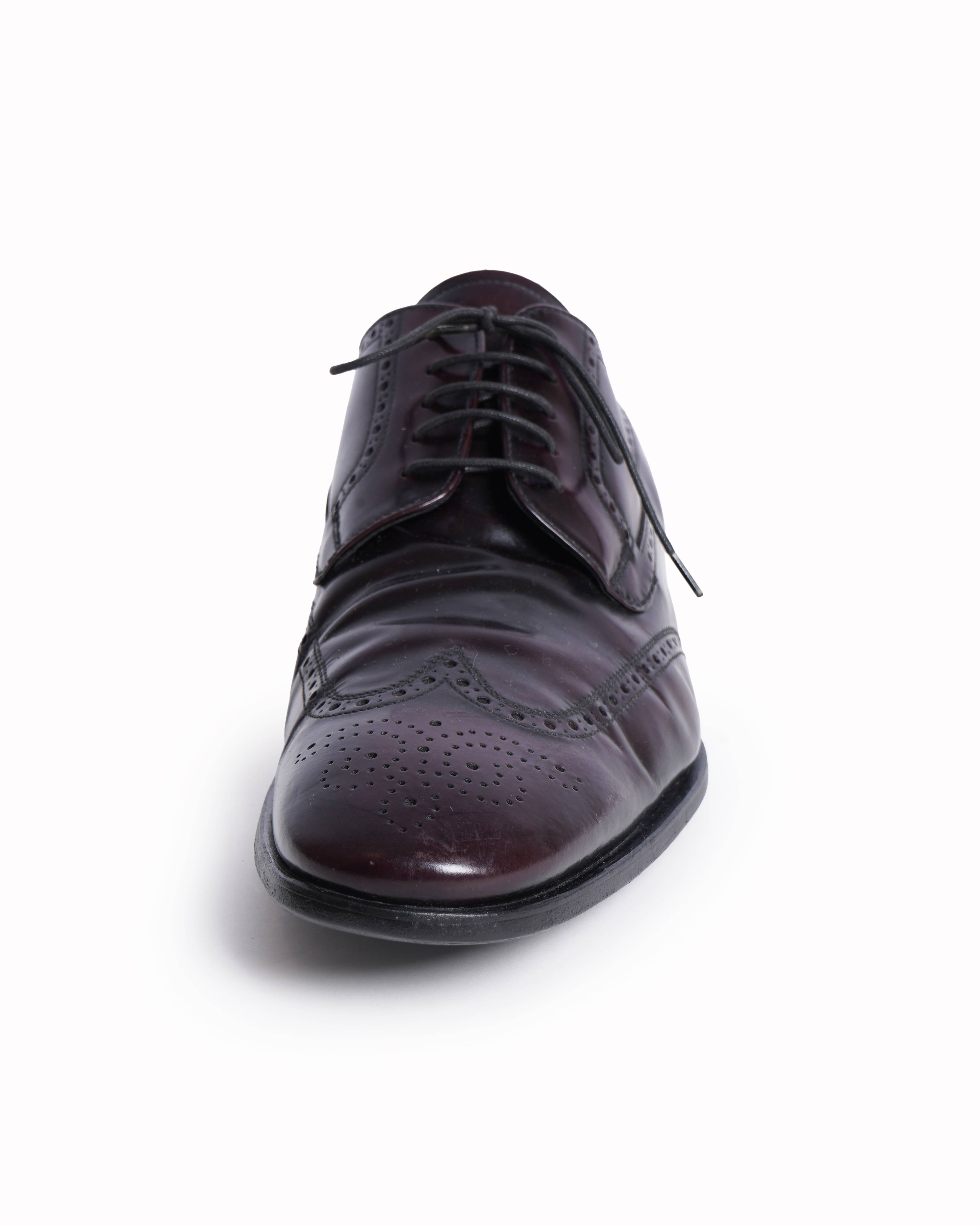 Prada Leather Brown Brogue Oxford Shoes