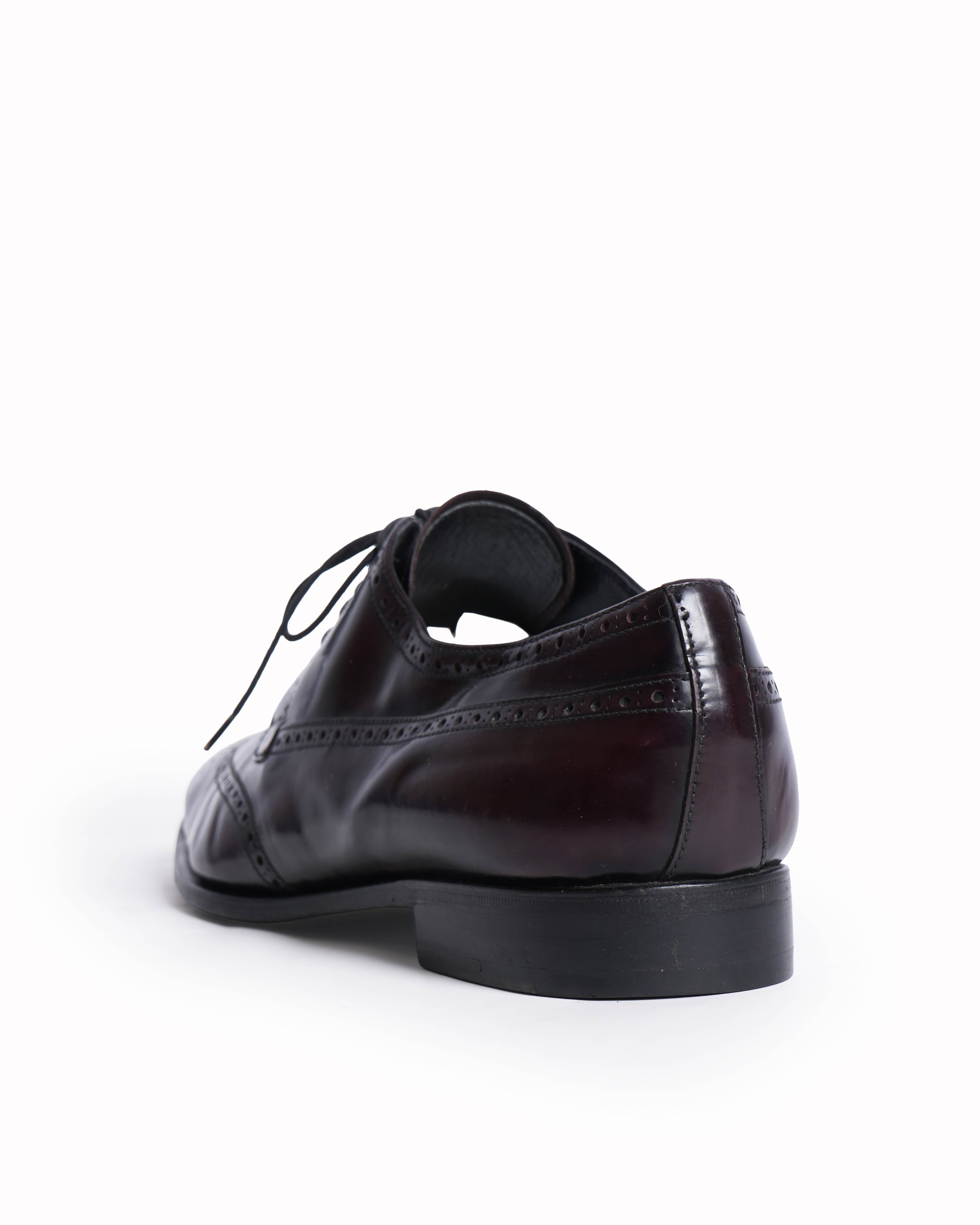 Prada Leather Brown Brogue Oxford Shoes
