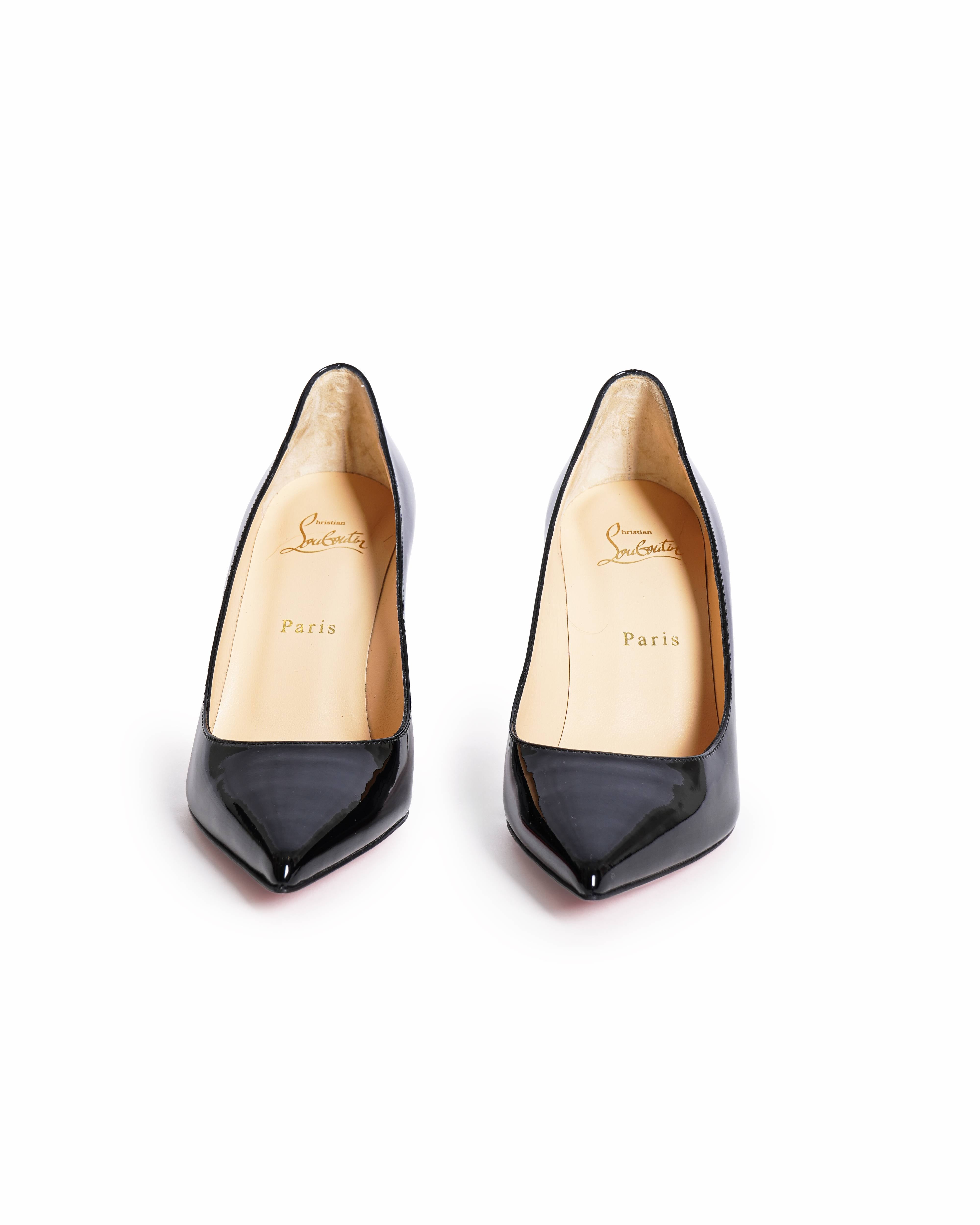 Christian Louboutin Kate 85 Black Patent Heels