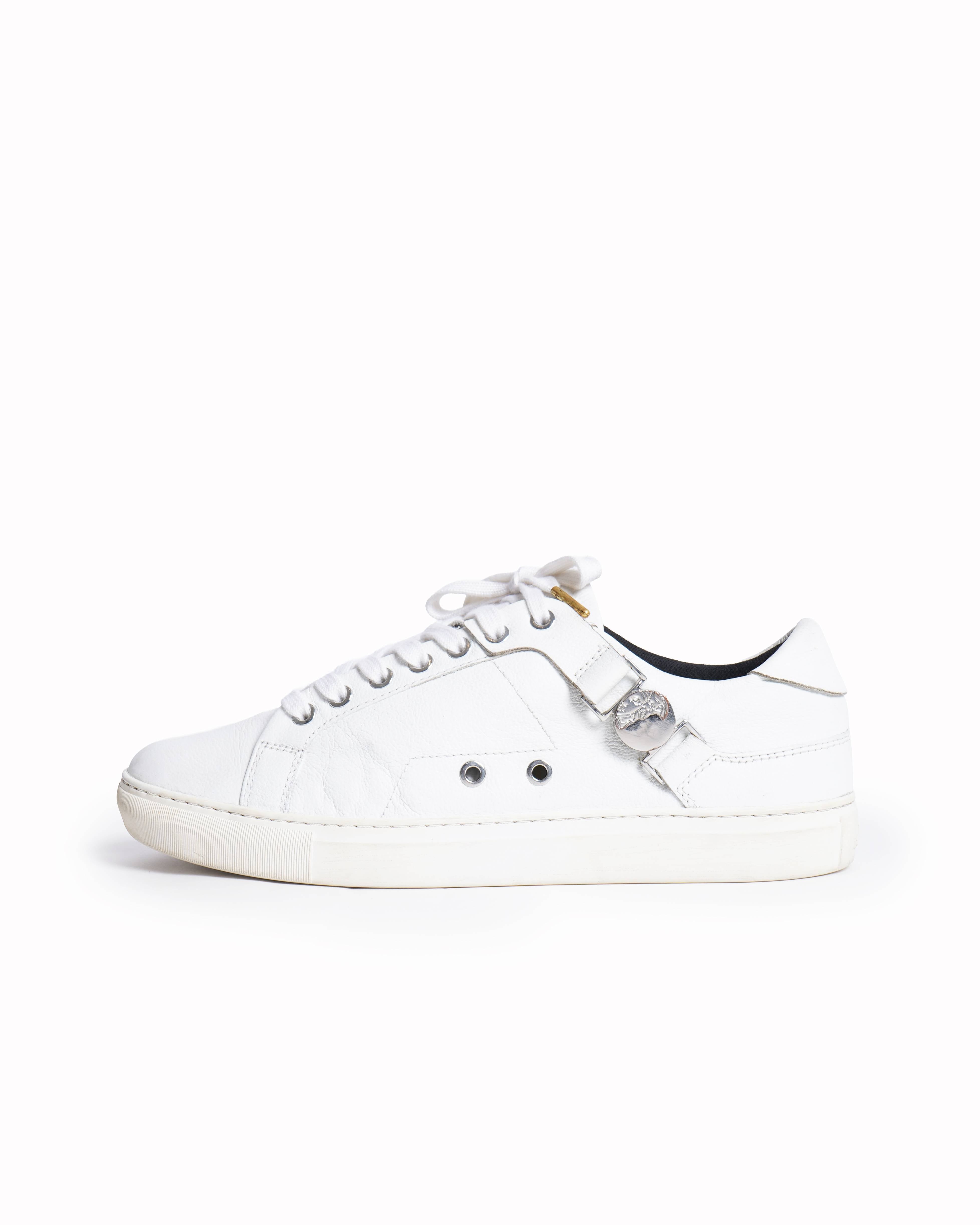 Versace white lace up sneakers