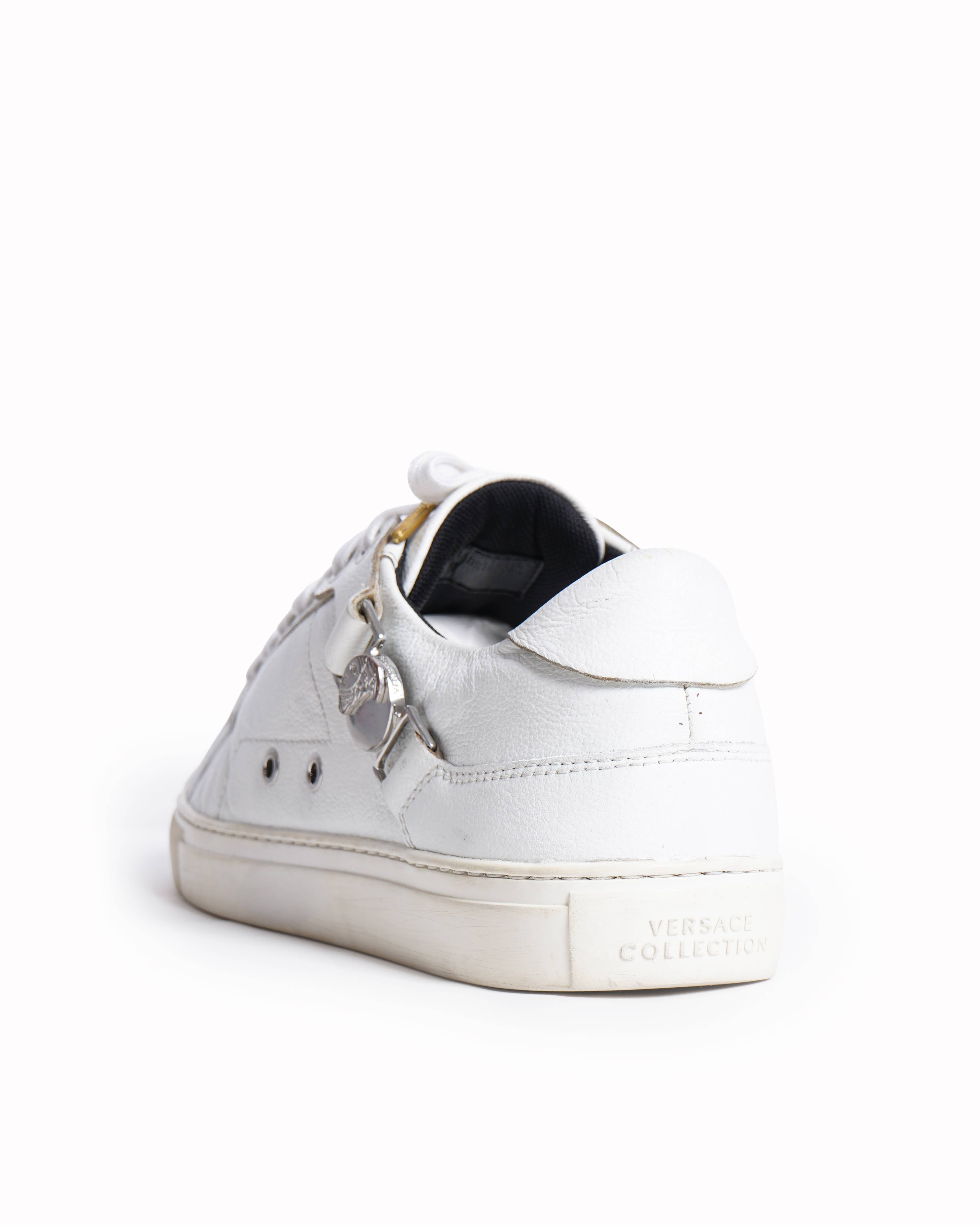 Versace white lace up sneakers