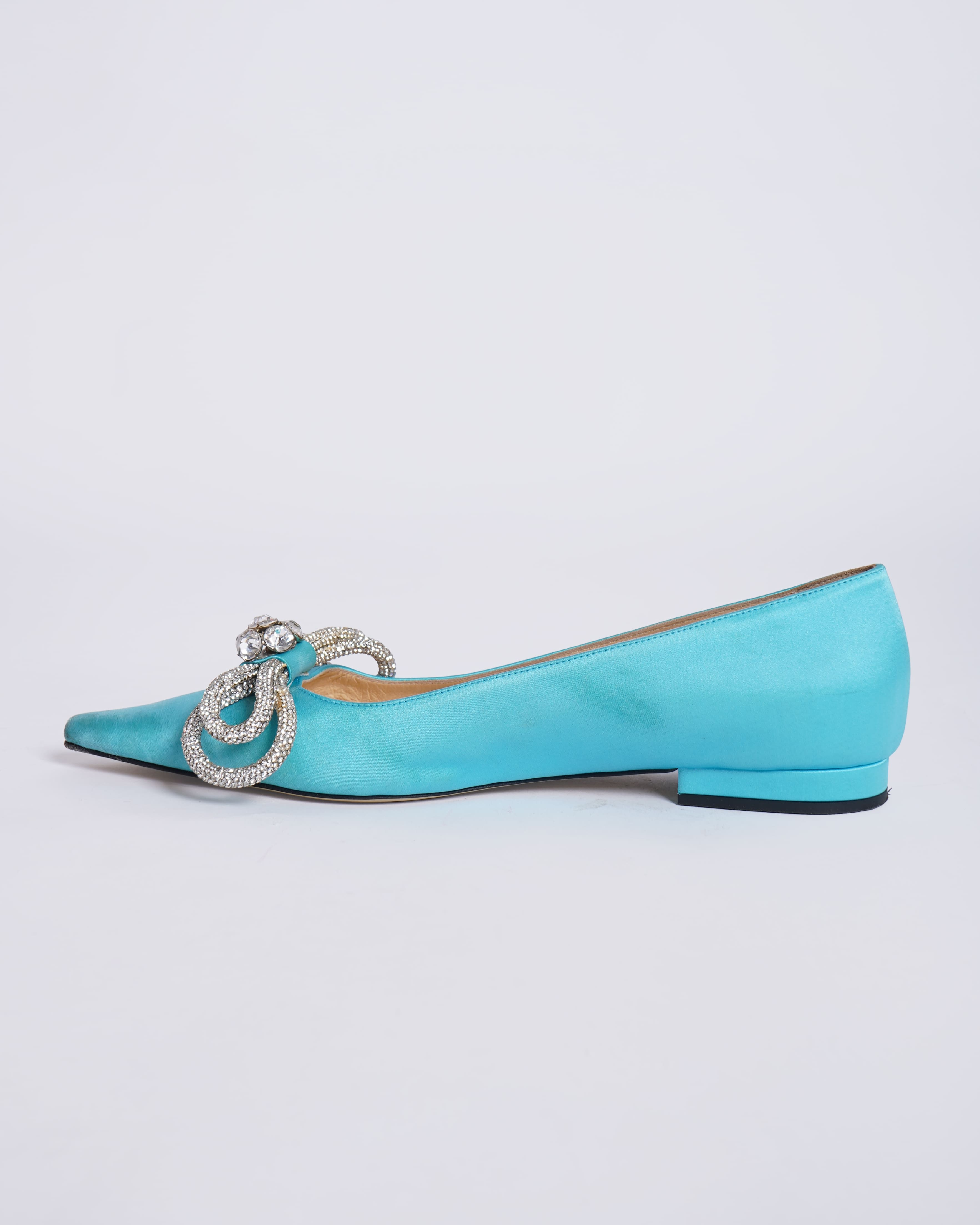 Mach & Mach Crustal Embellished Satin Mules
