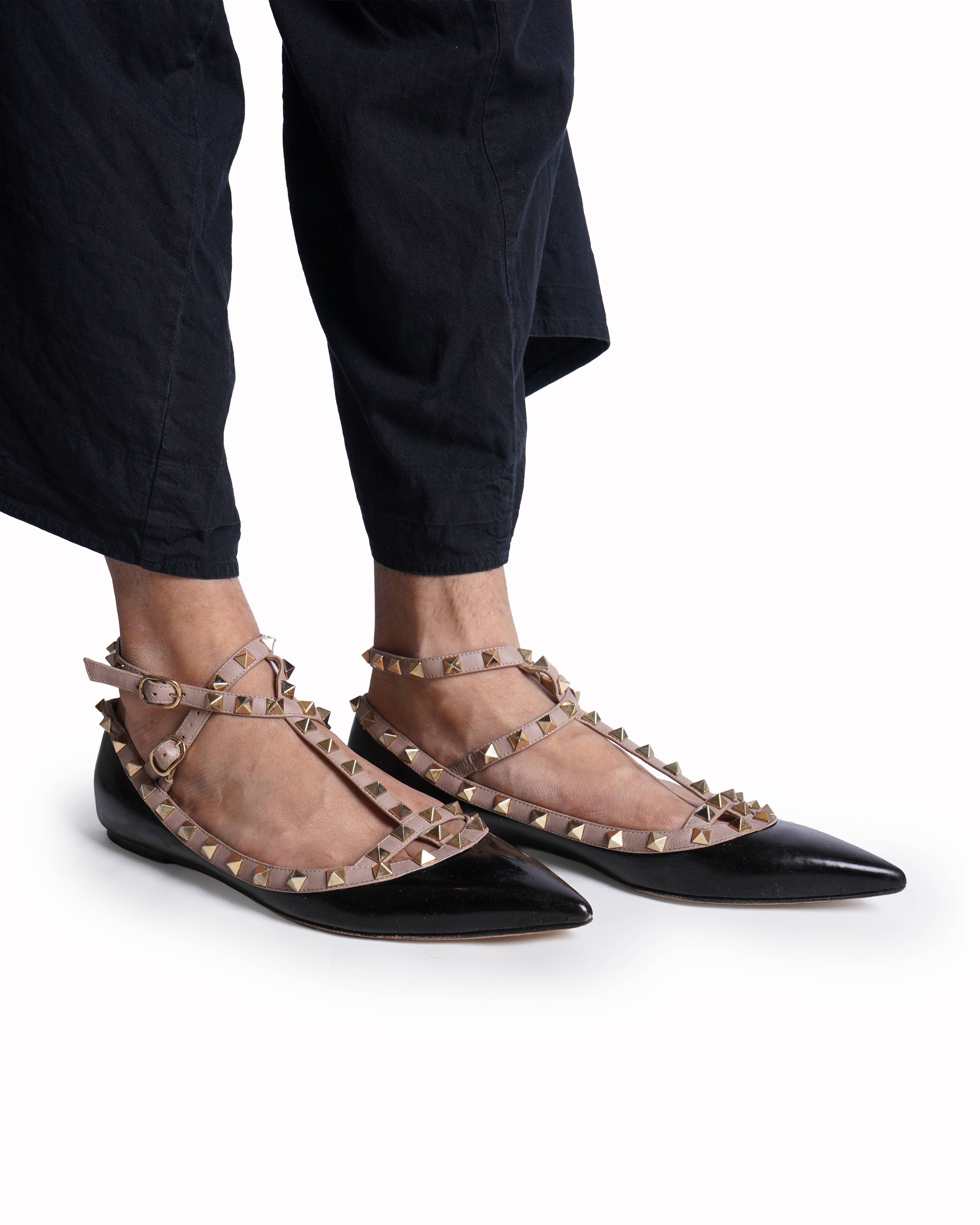 Valentino Rock Stud pointed toe Flats