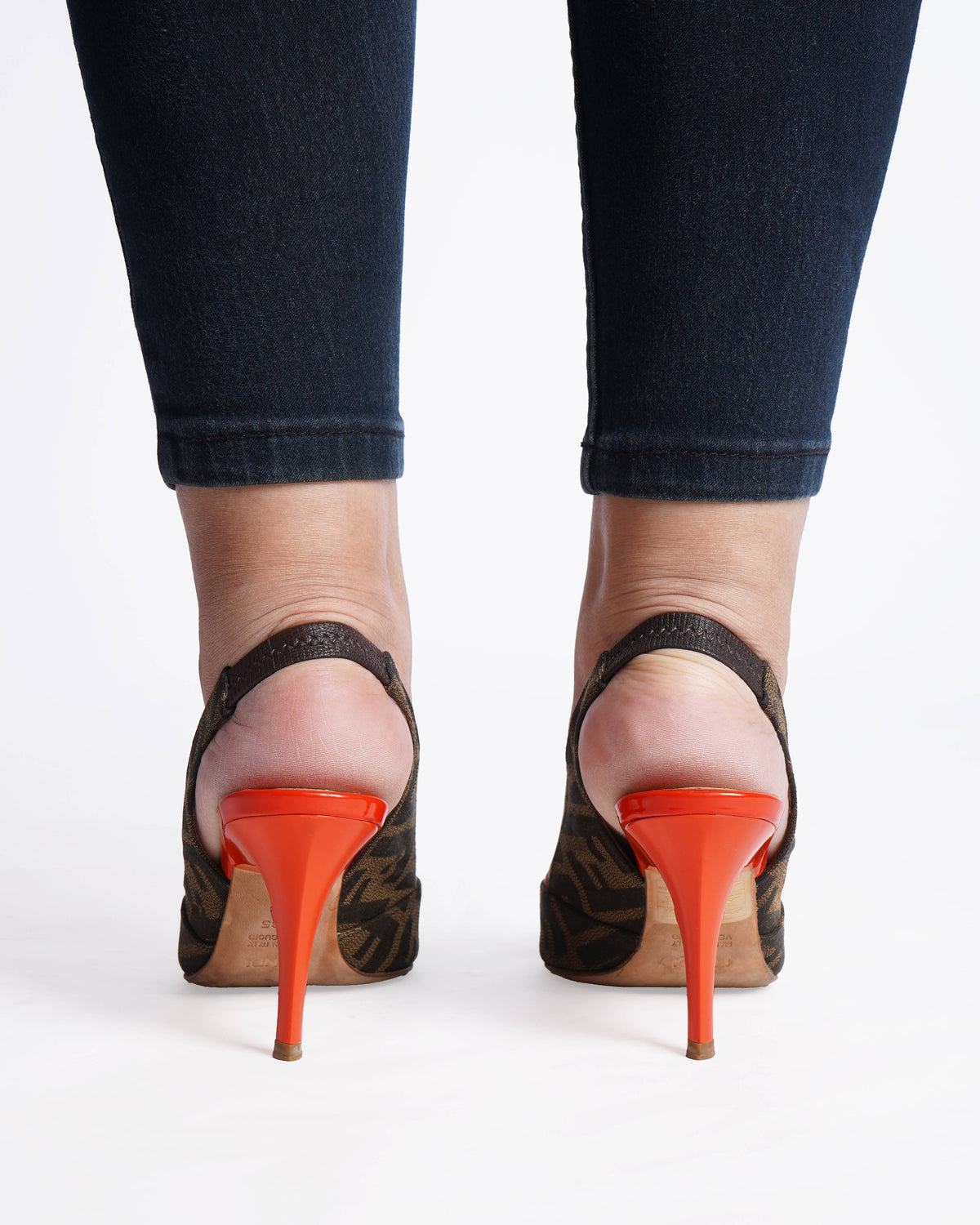 Fendi zucca red slingback Sandals
