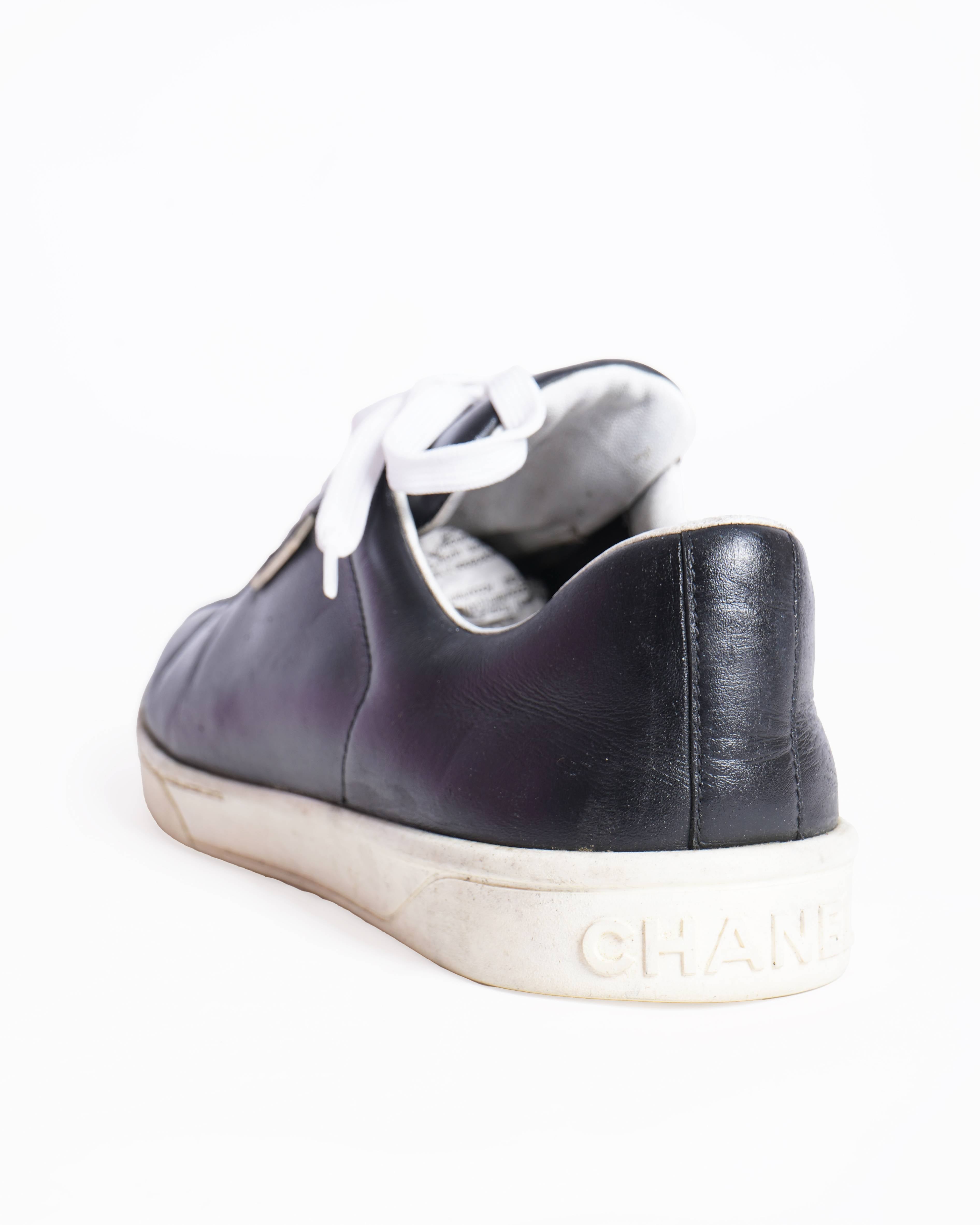 Chanel Leather Sneakers in Black