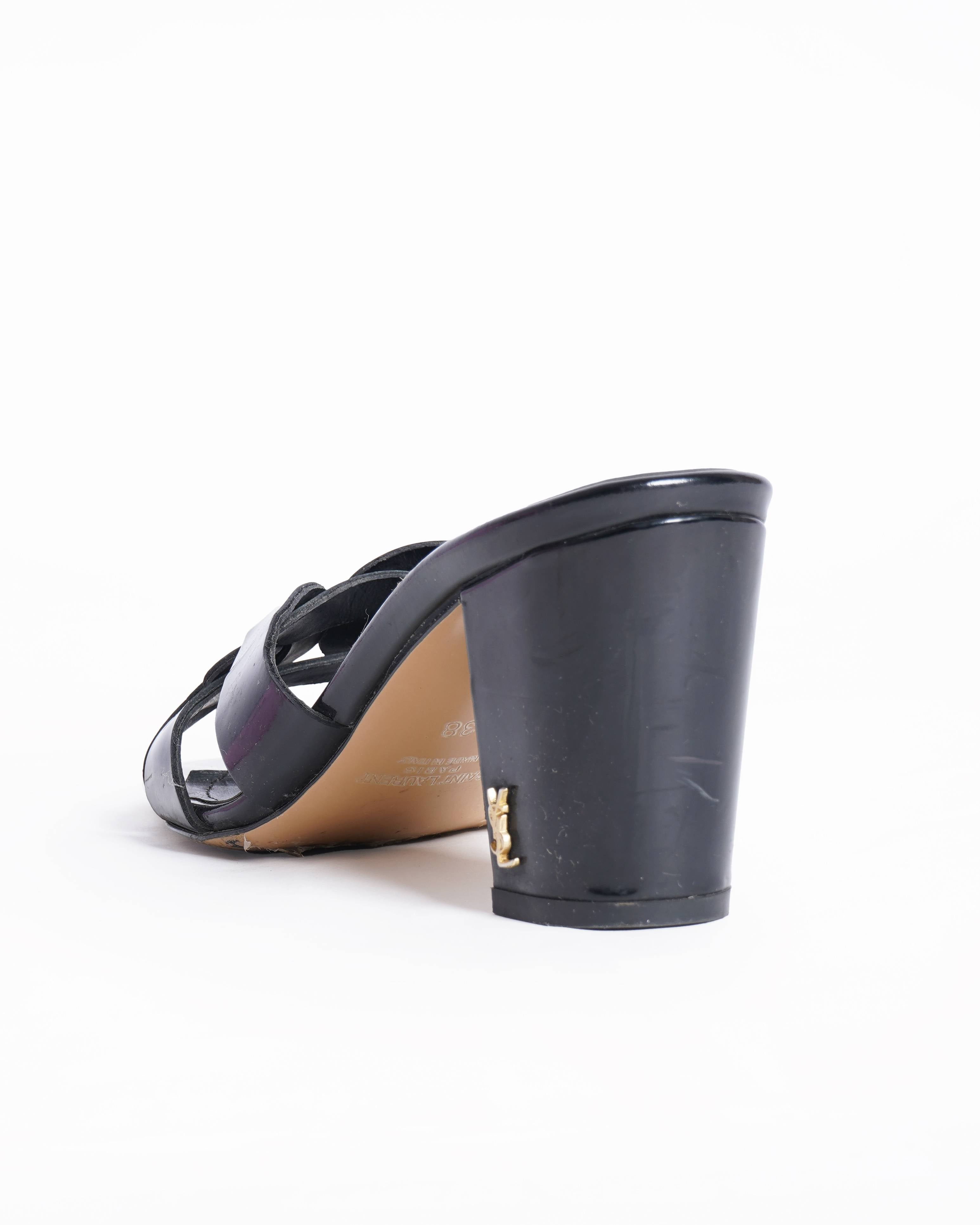 Saint Laurent Black Patent Leather Heels