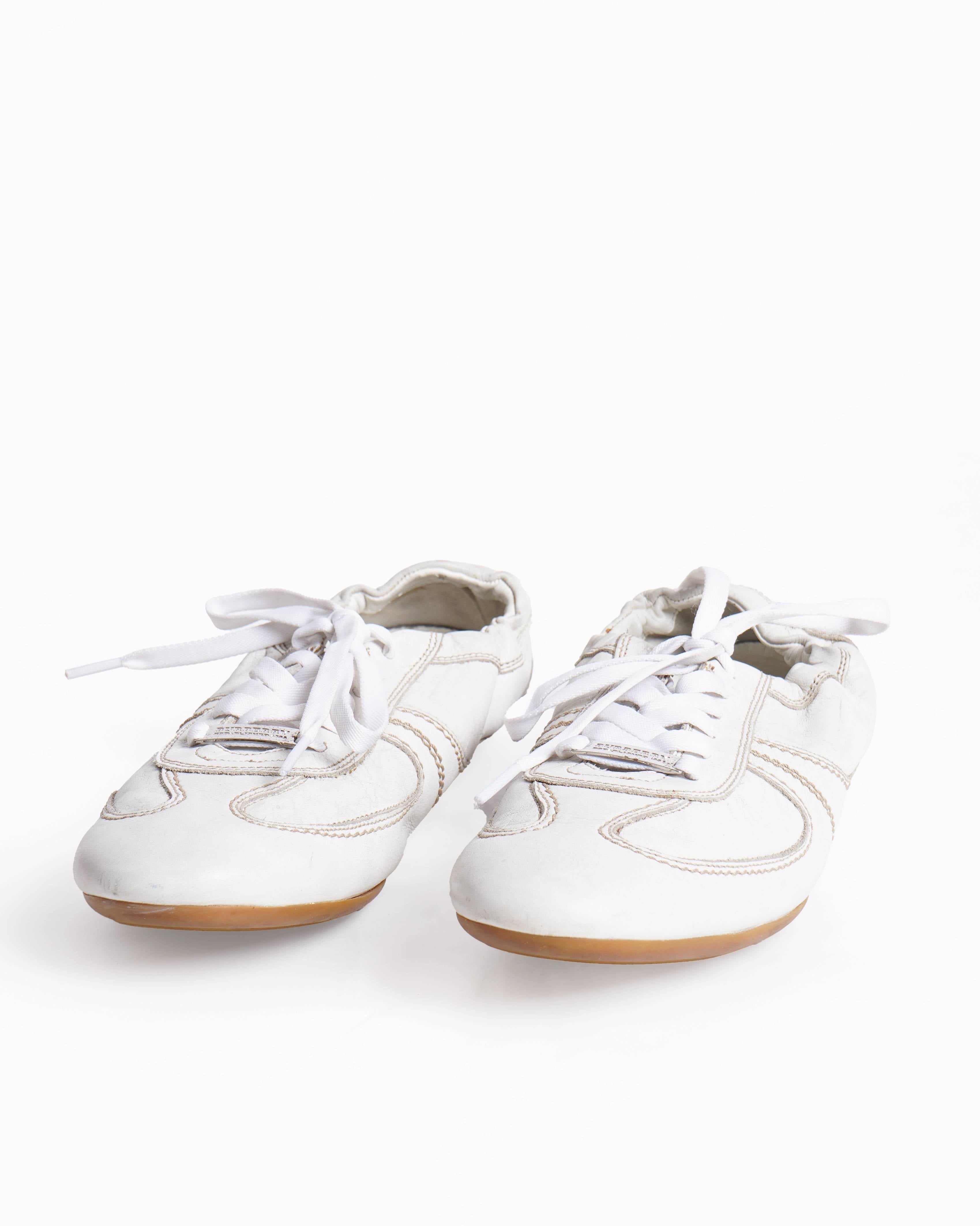 Burberry Cloth Sneakers in white