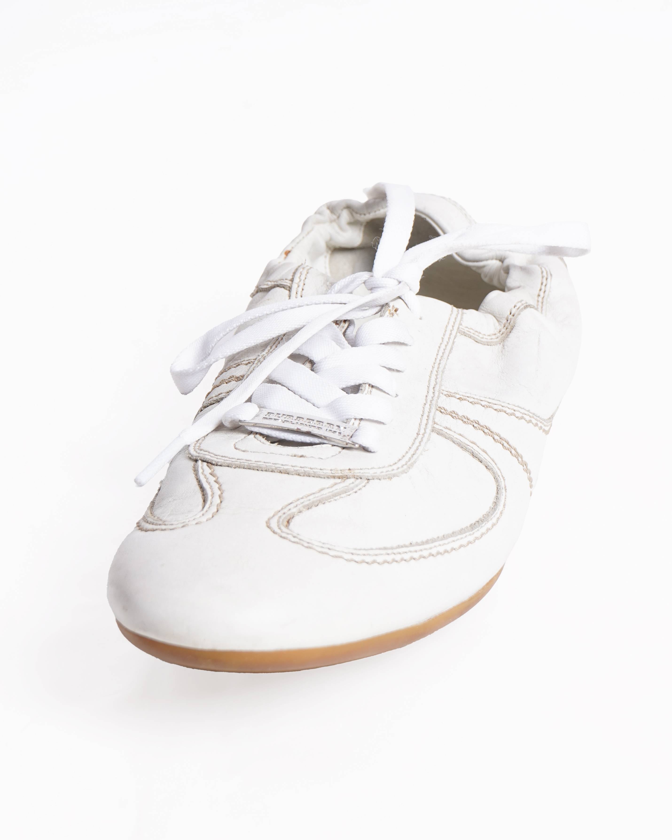 Burberry Cloth Sneakers in white
