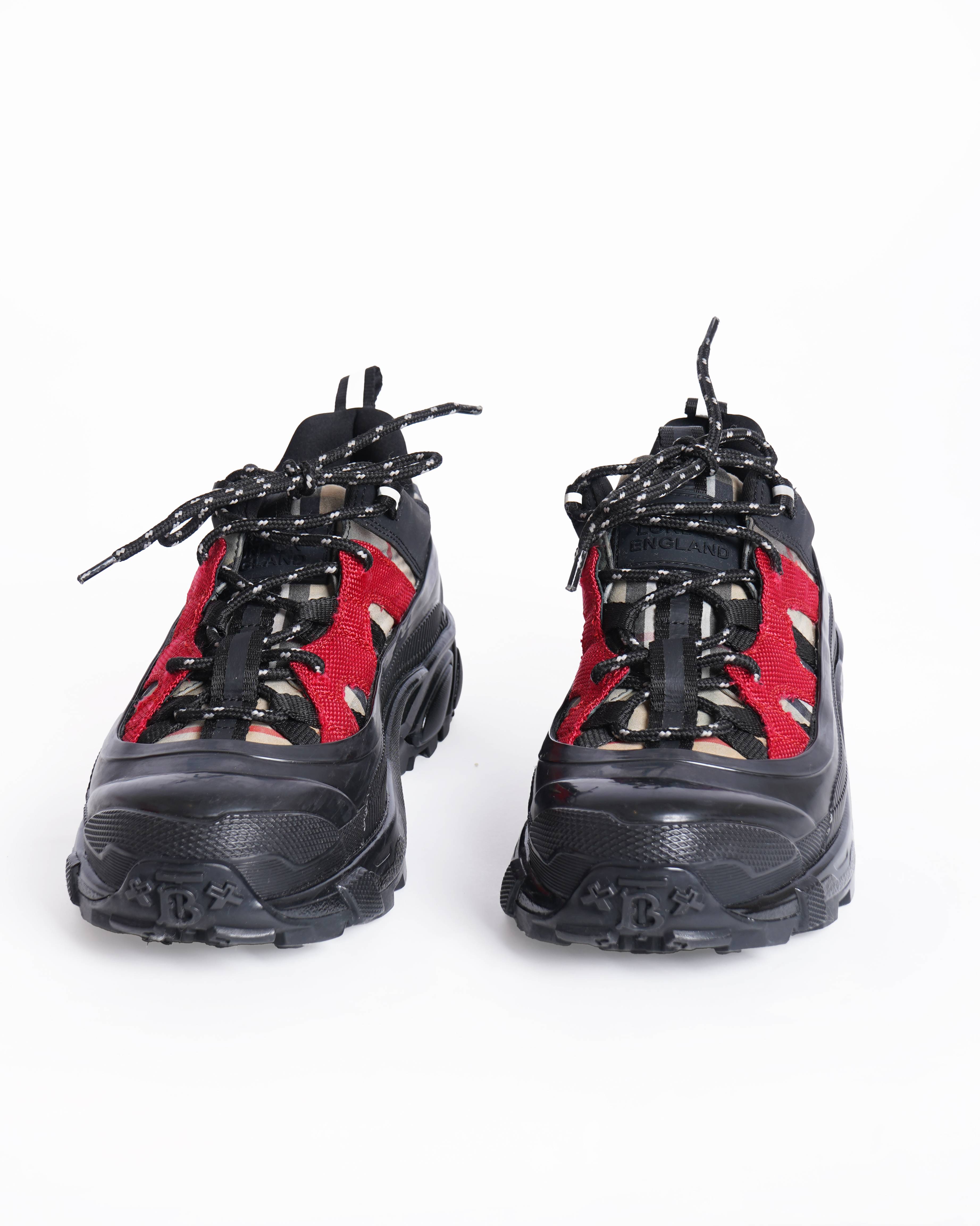 Burberry Black & Red Arthur Women's Sneakers