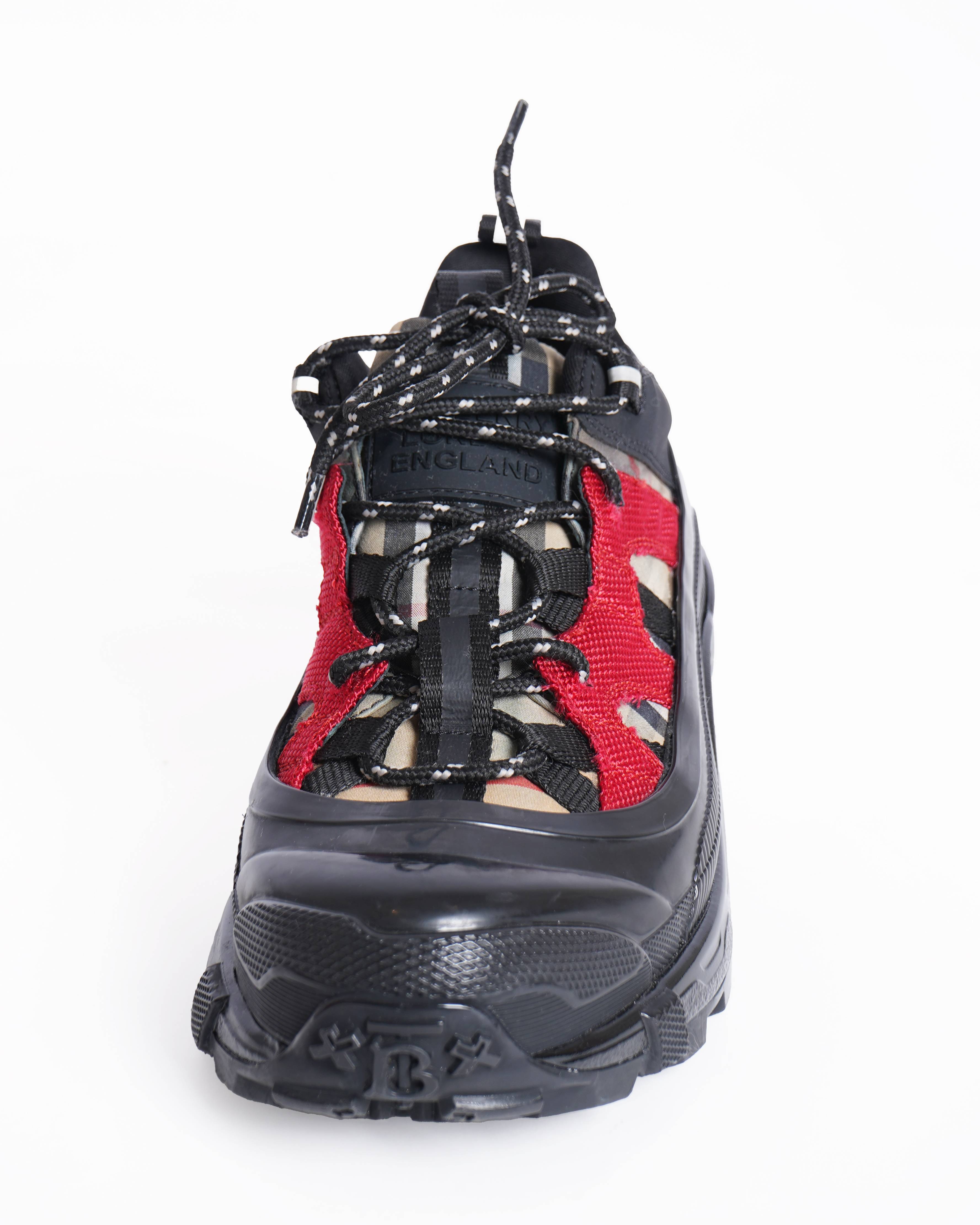 Burberry Black & Red Arthur Women's Sneakers