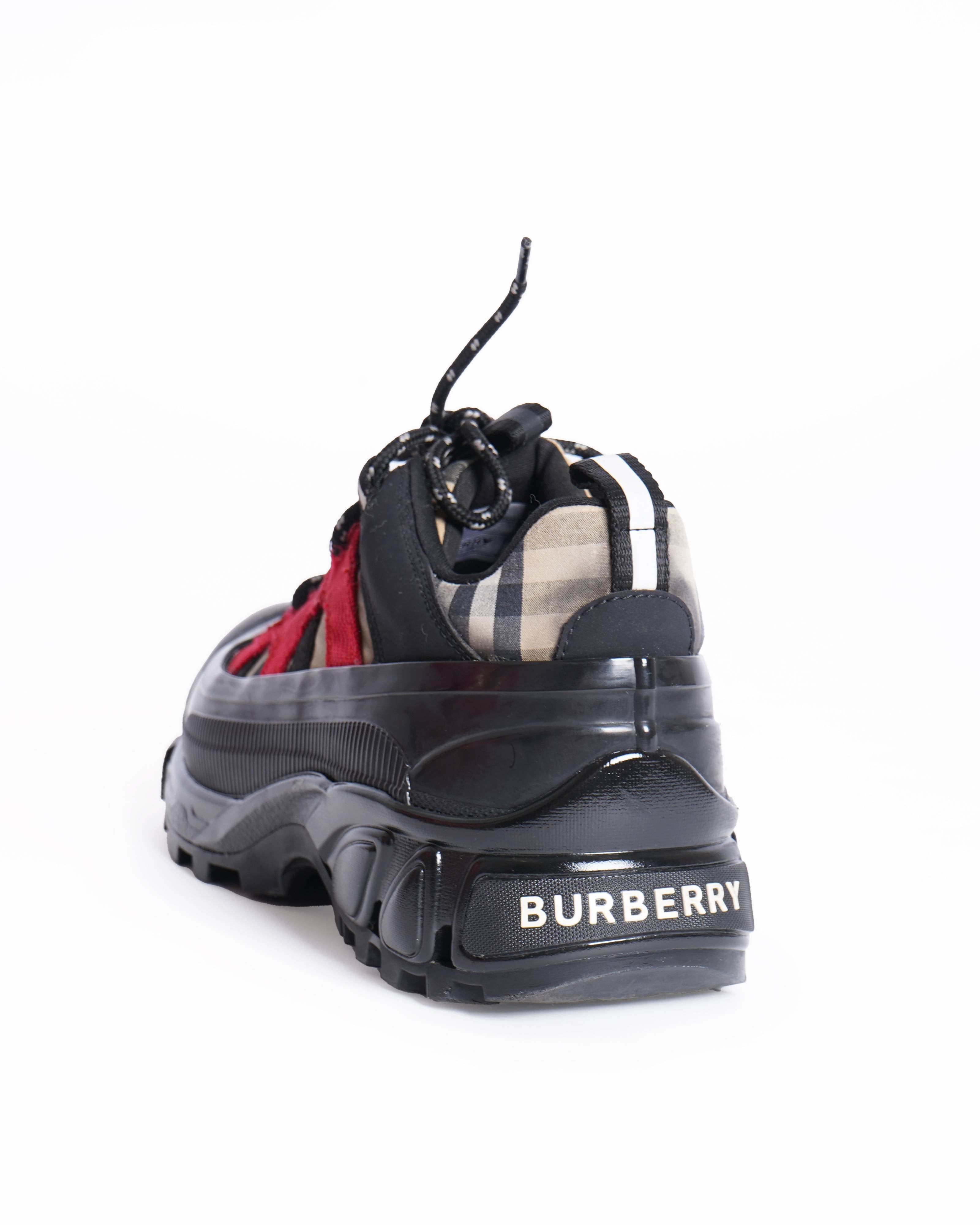 Burberry Black & Red Arthur Women's Sneakers