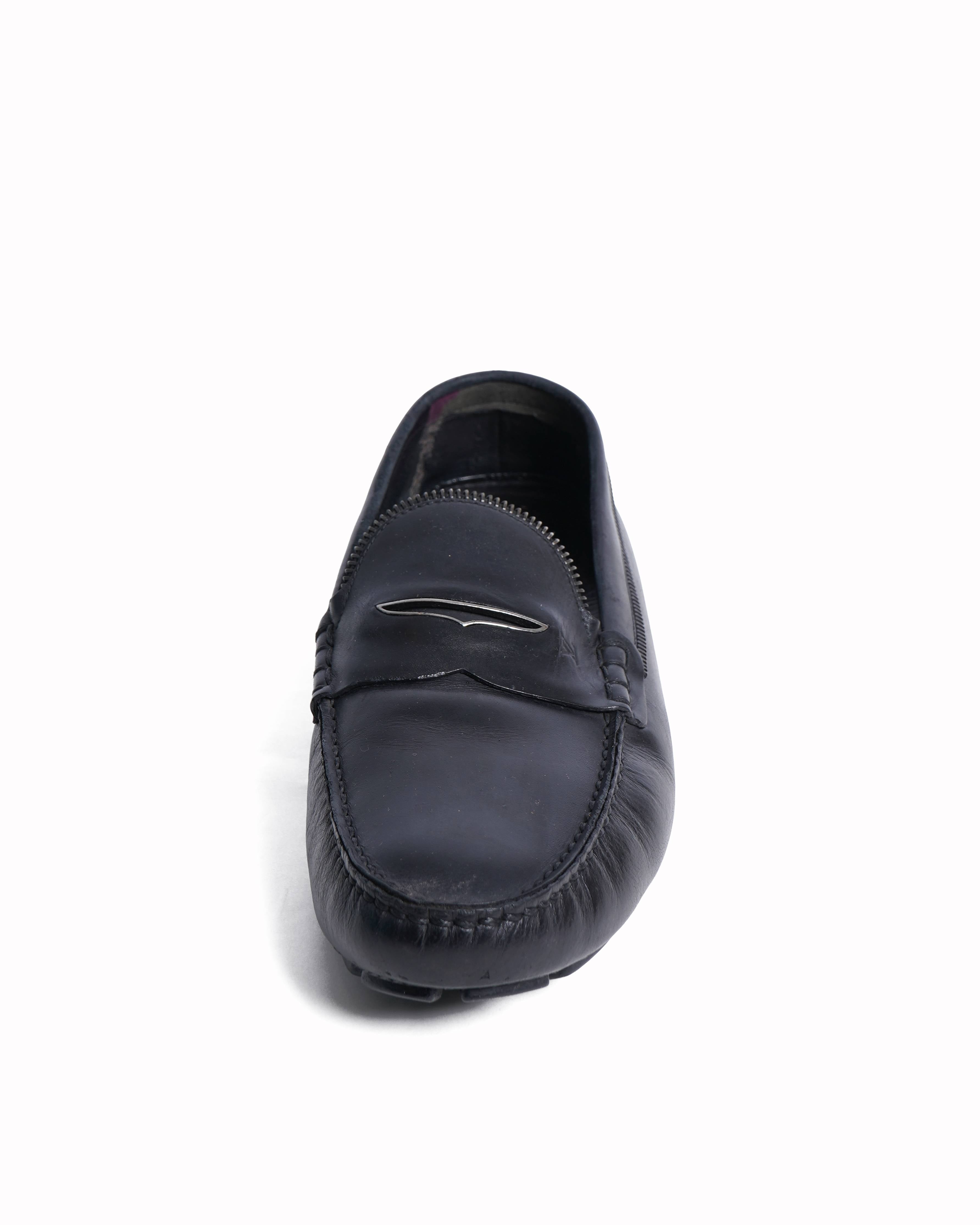 Louis vuitton black leather loafers