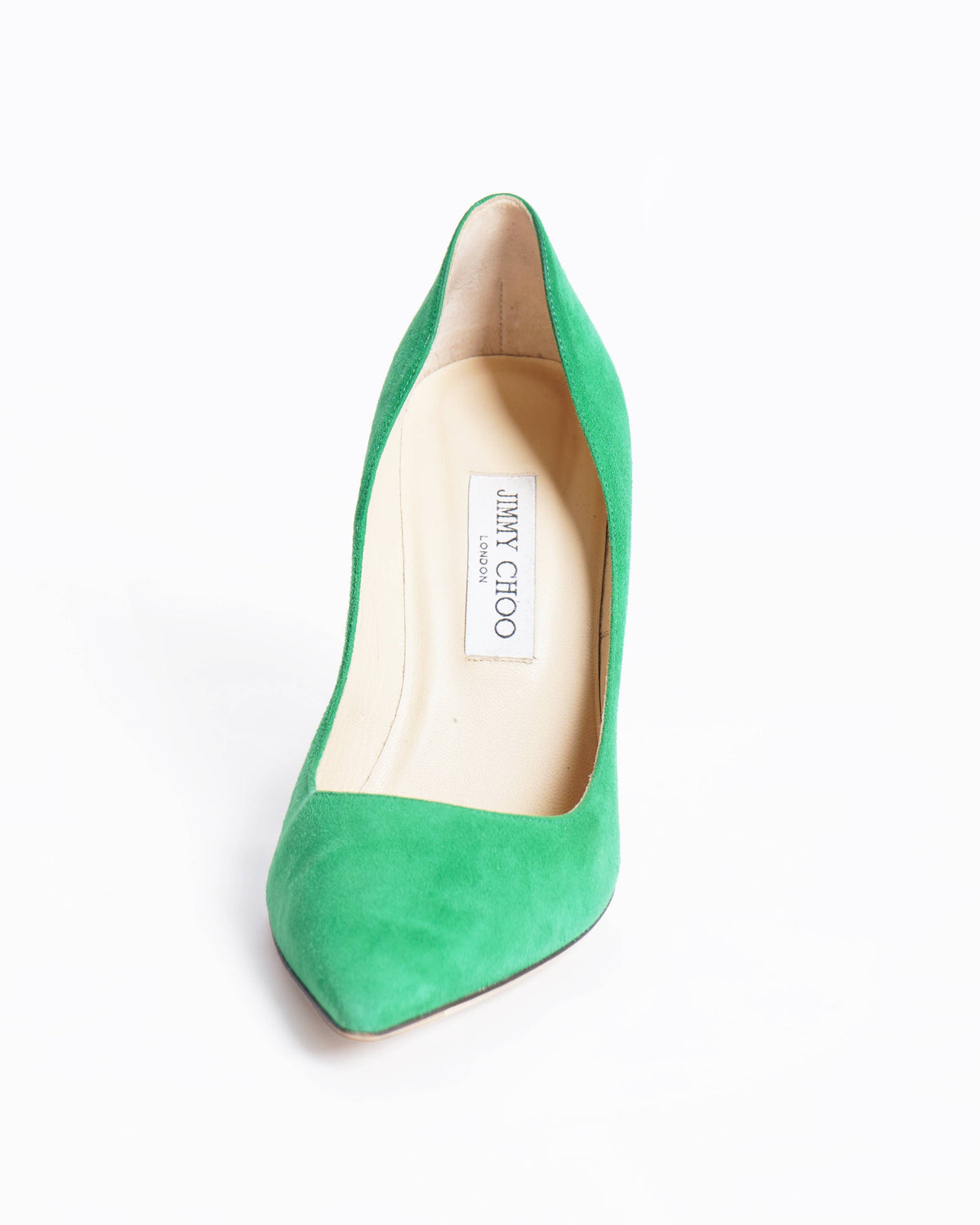 Jimmy choo green suede abel pumps