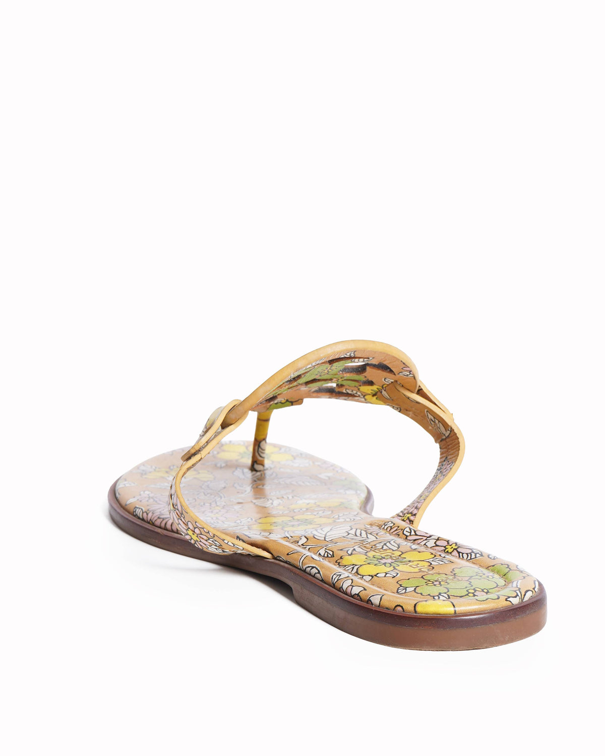 Tory burch 
Beige printed leather flat sandals