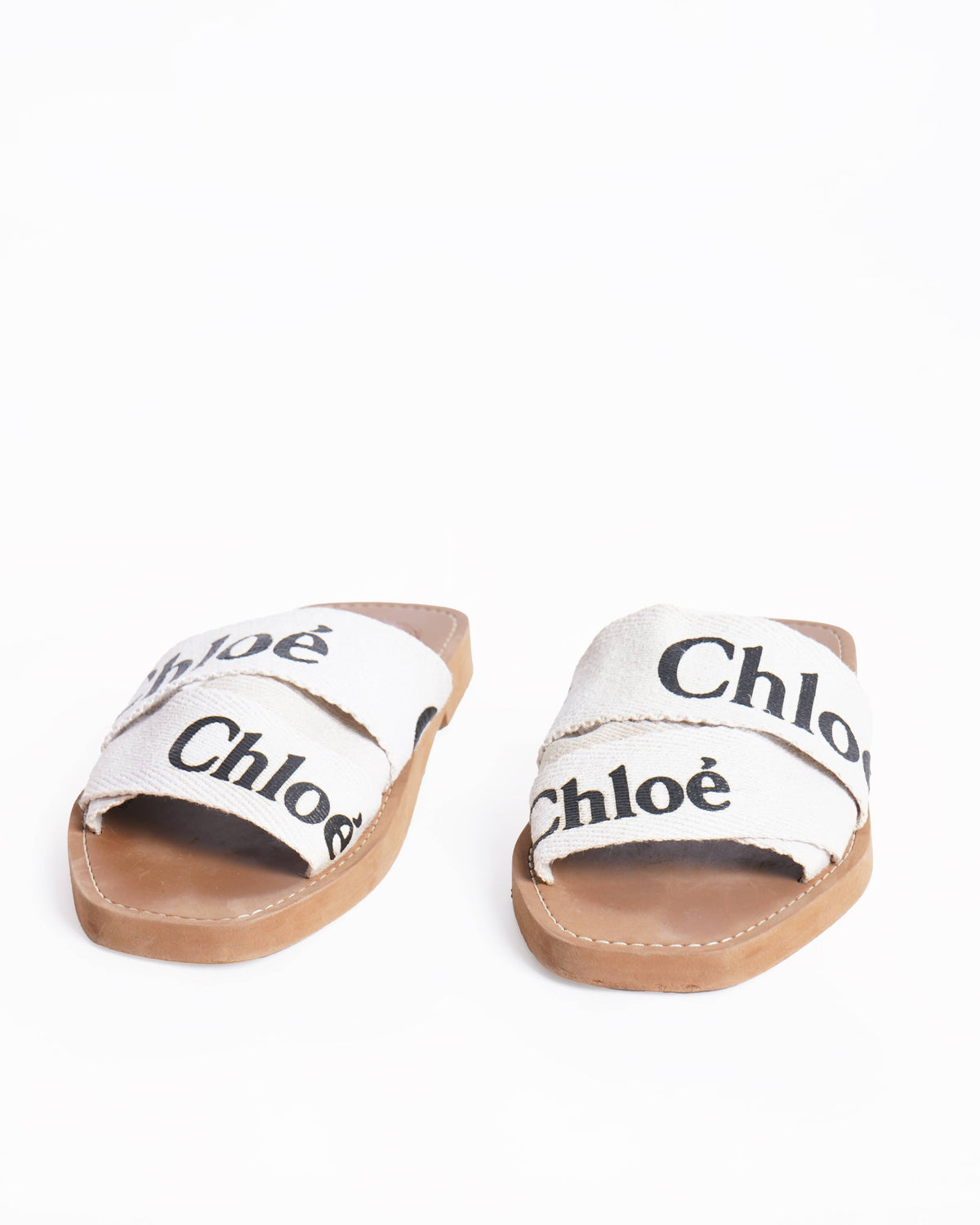 Chloé Woody Logo Strap Slides