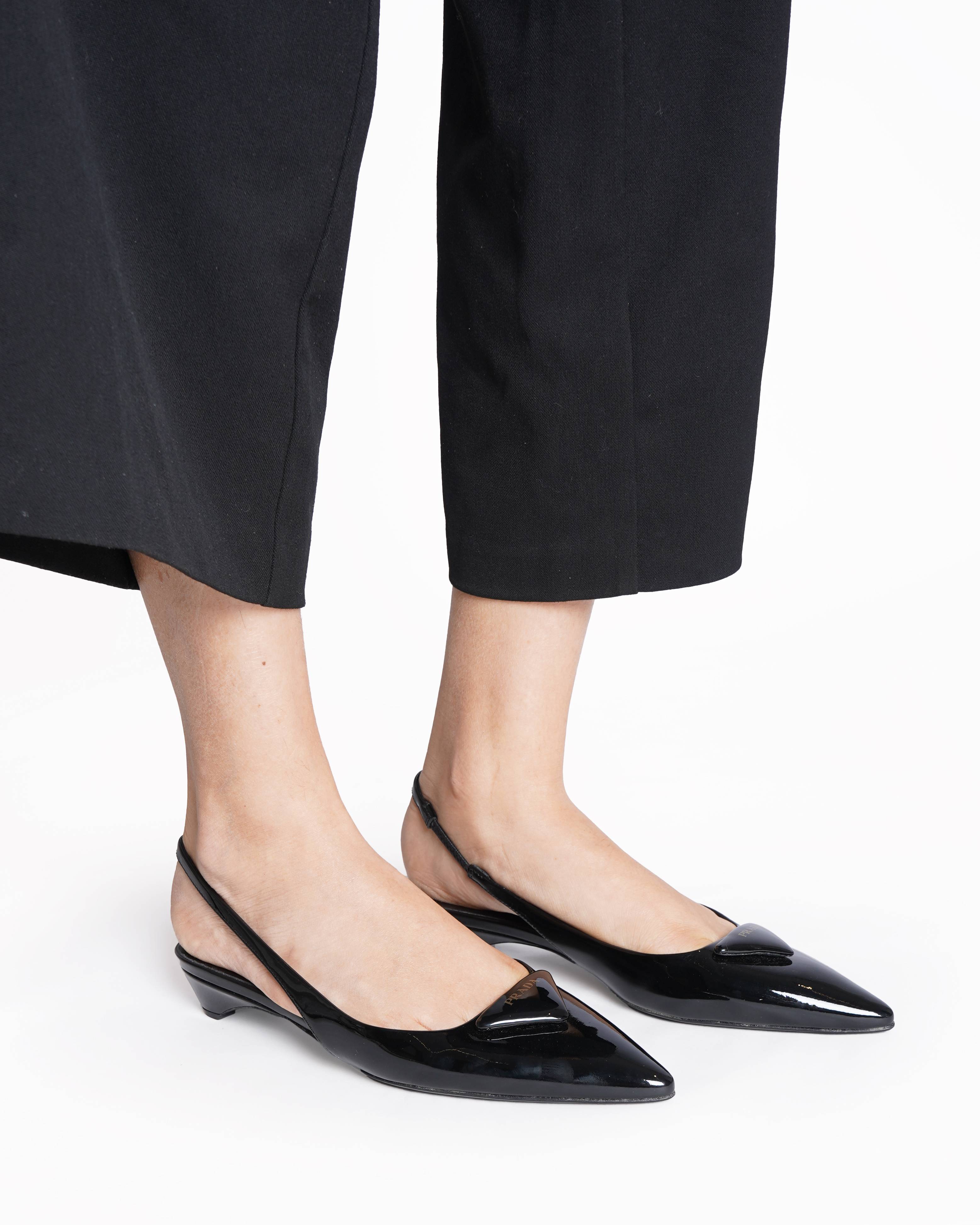 New Prada Kitten Heels In Black