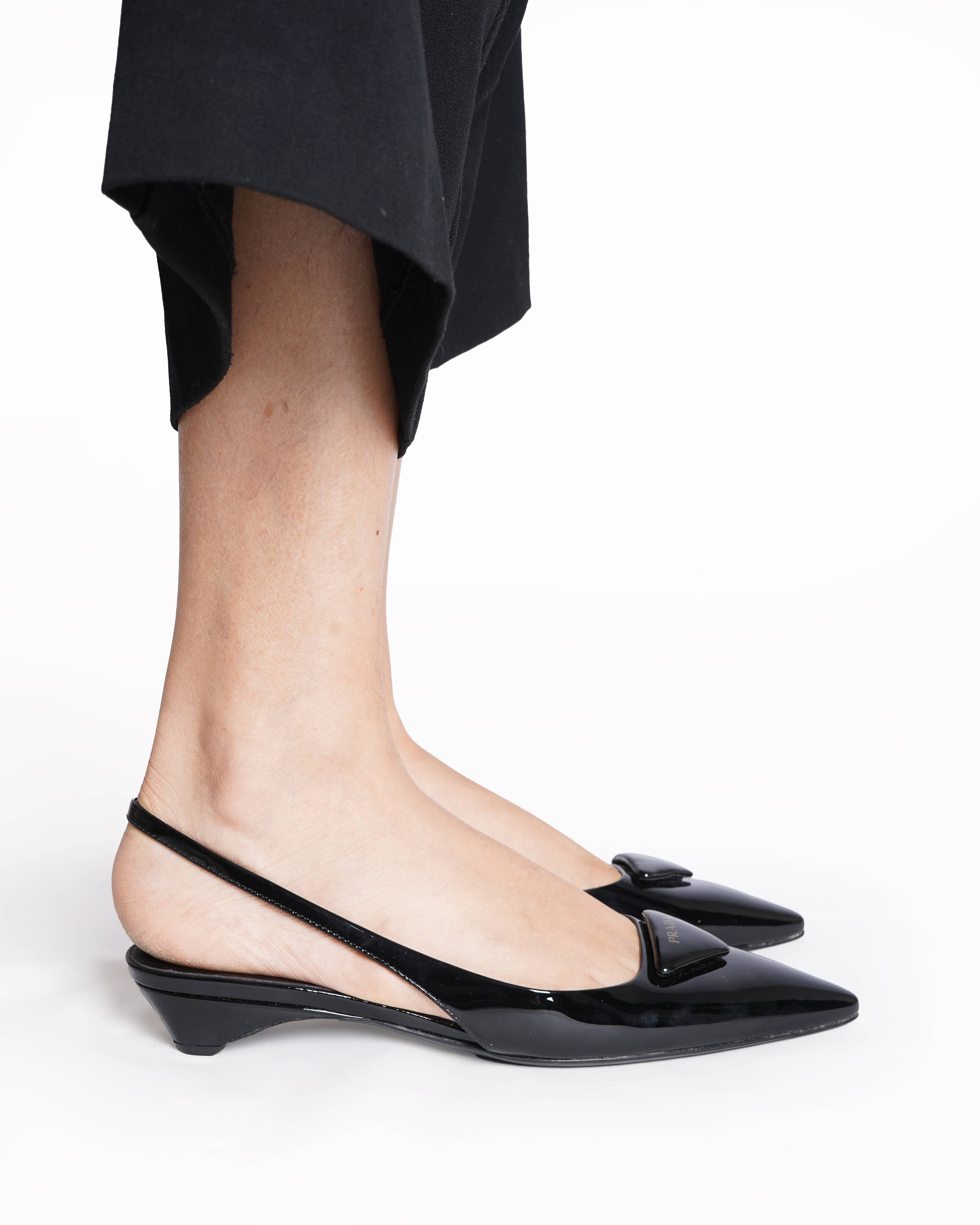 New Prada Kitten Heels In Black