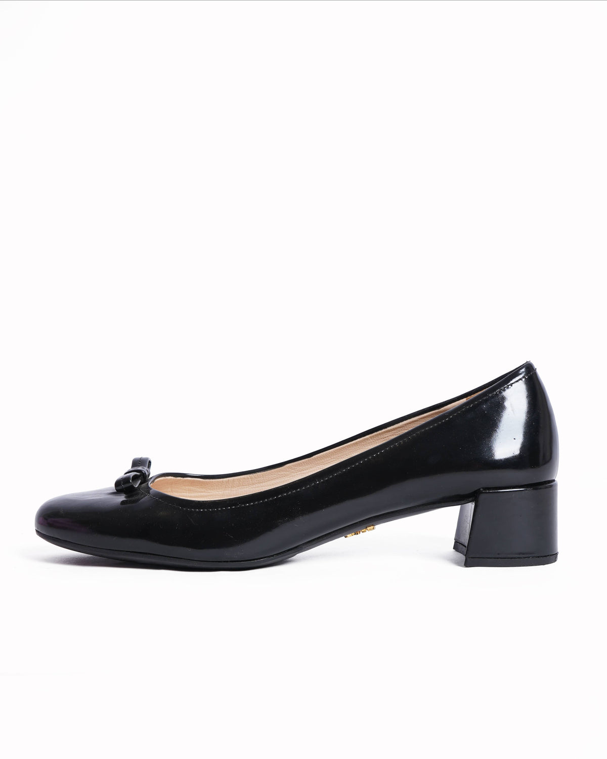 Prada black patent pumps