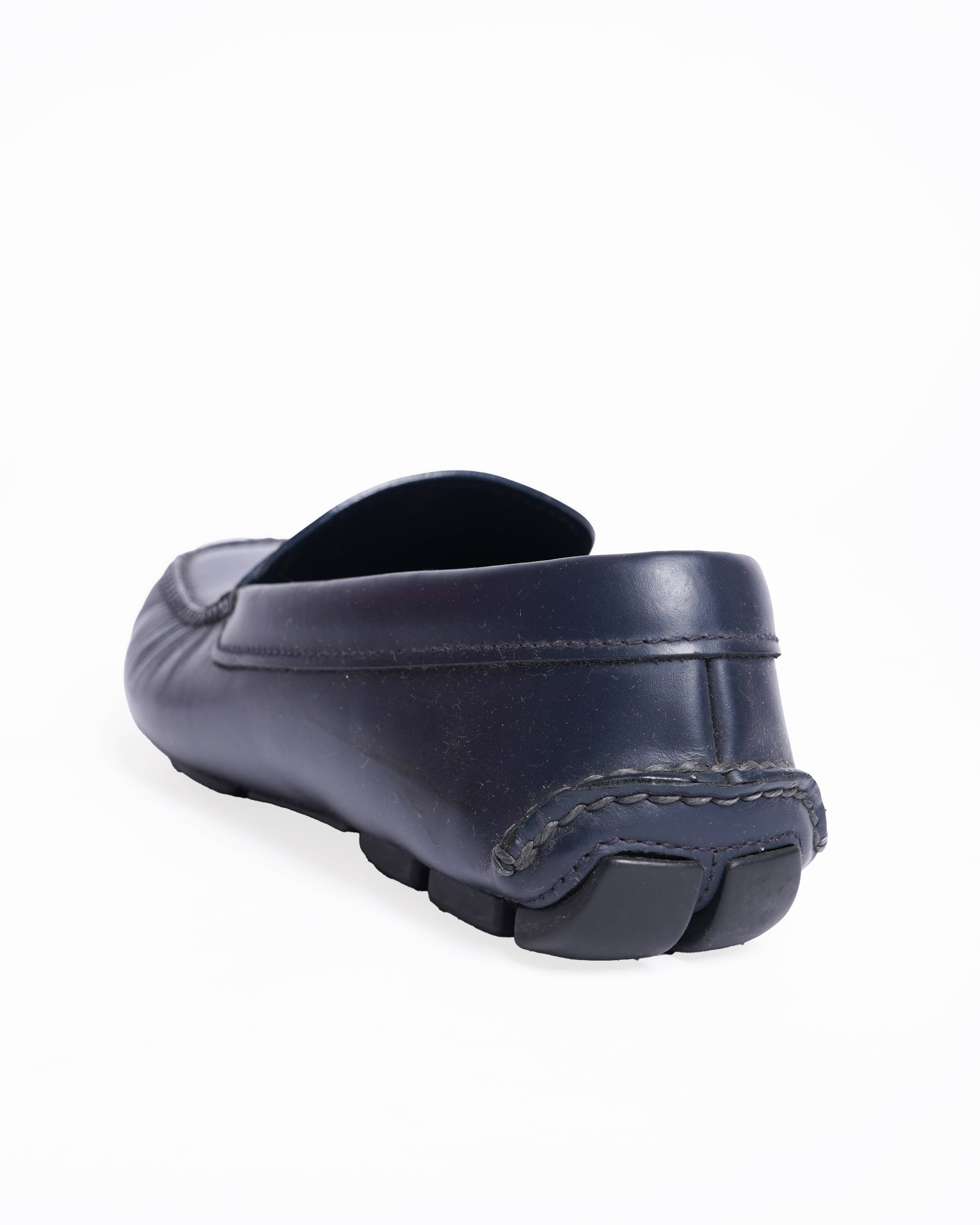 Prada Men's Blue Leather Loafers