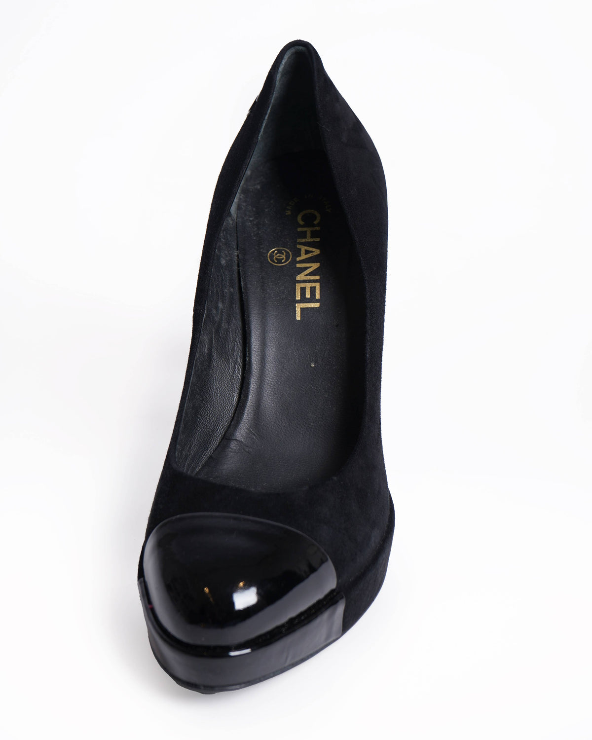 New Chanel Cap Toe Platform Pumps In Black