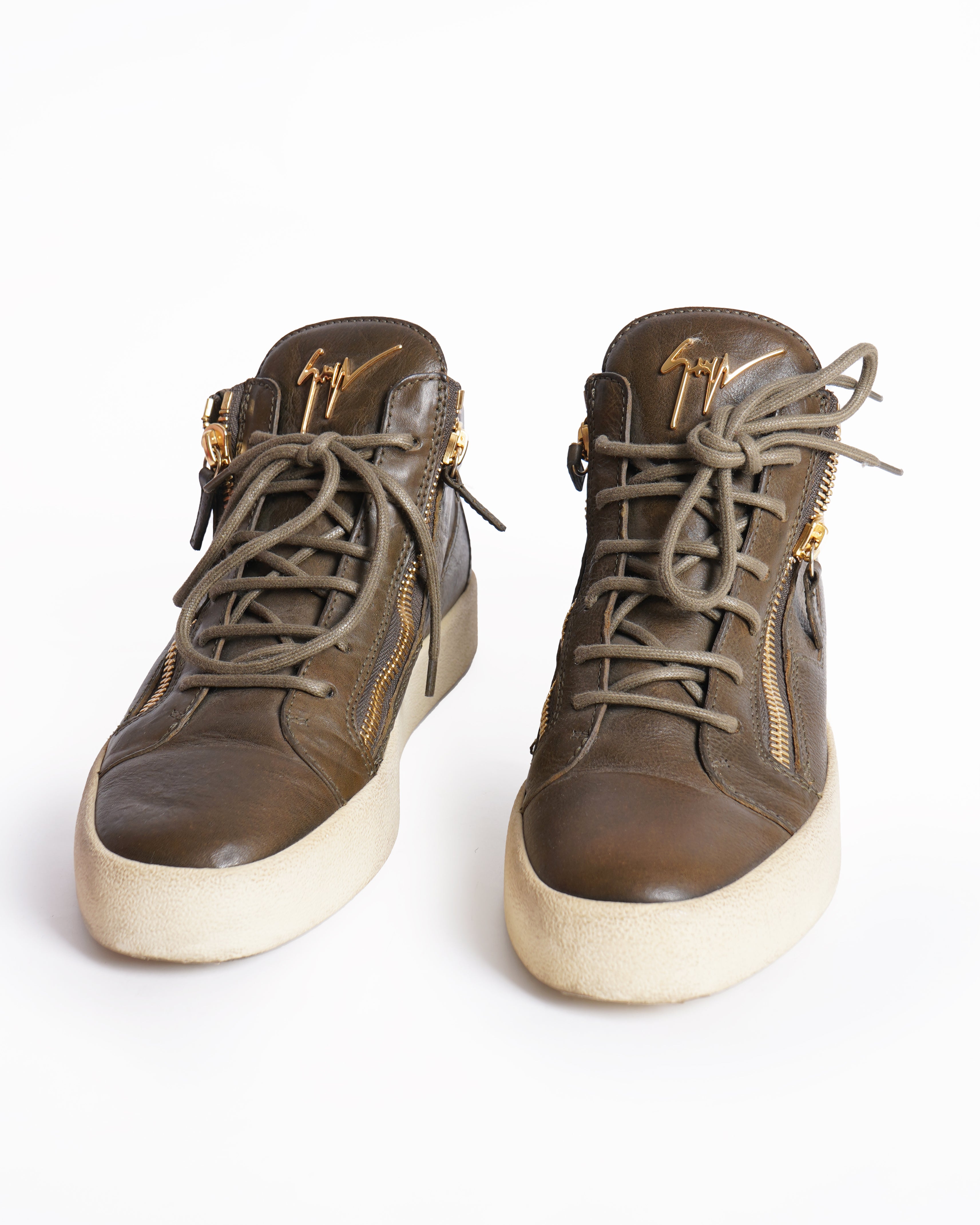 Giuseppe Zanotti High top sneakers in Brown Leather