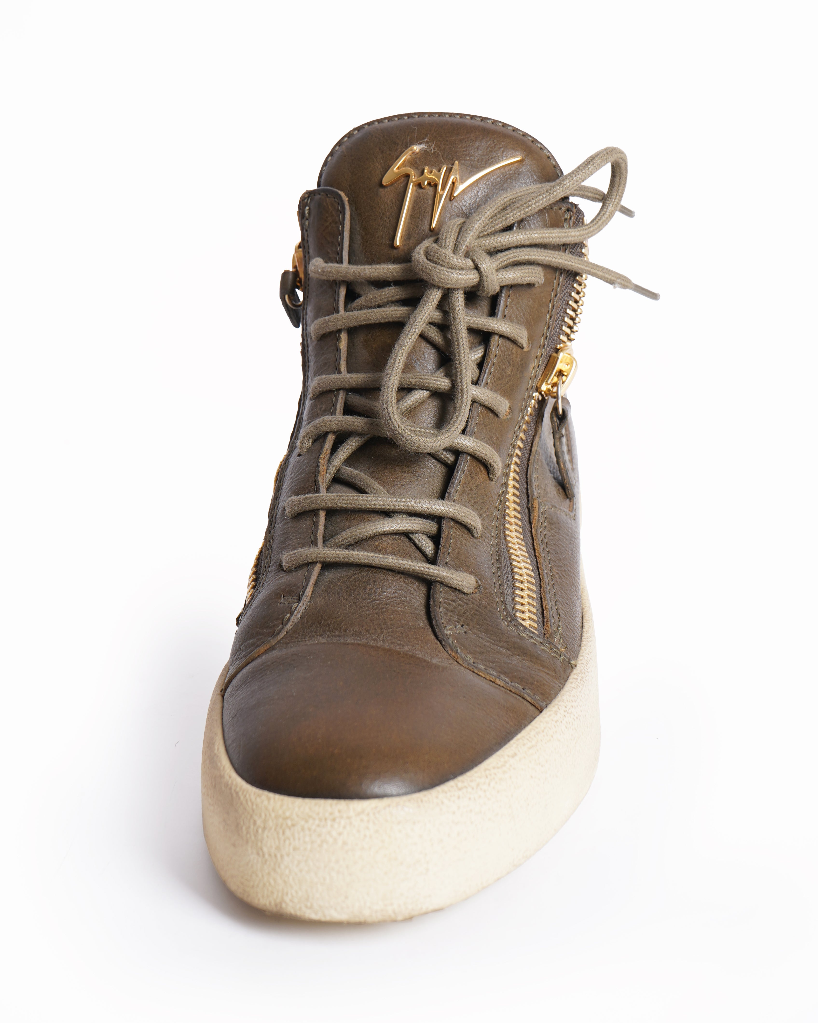 Giuseppe Zanotti High top sneakers in Brown Leather