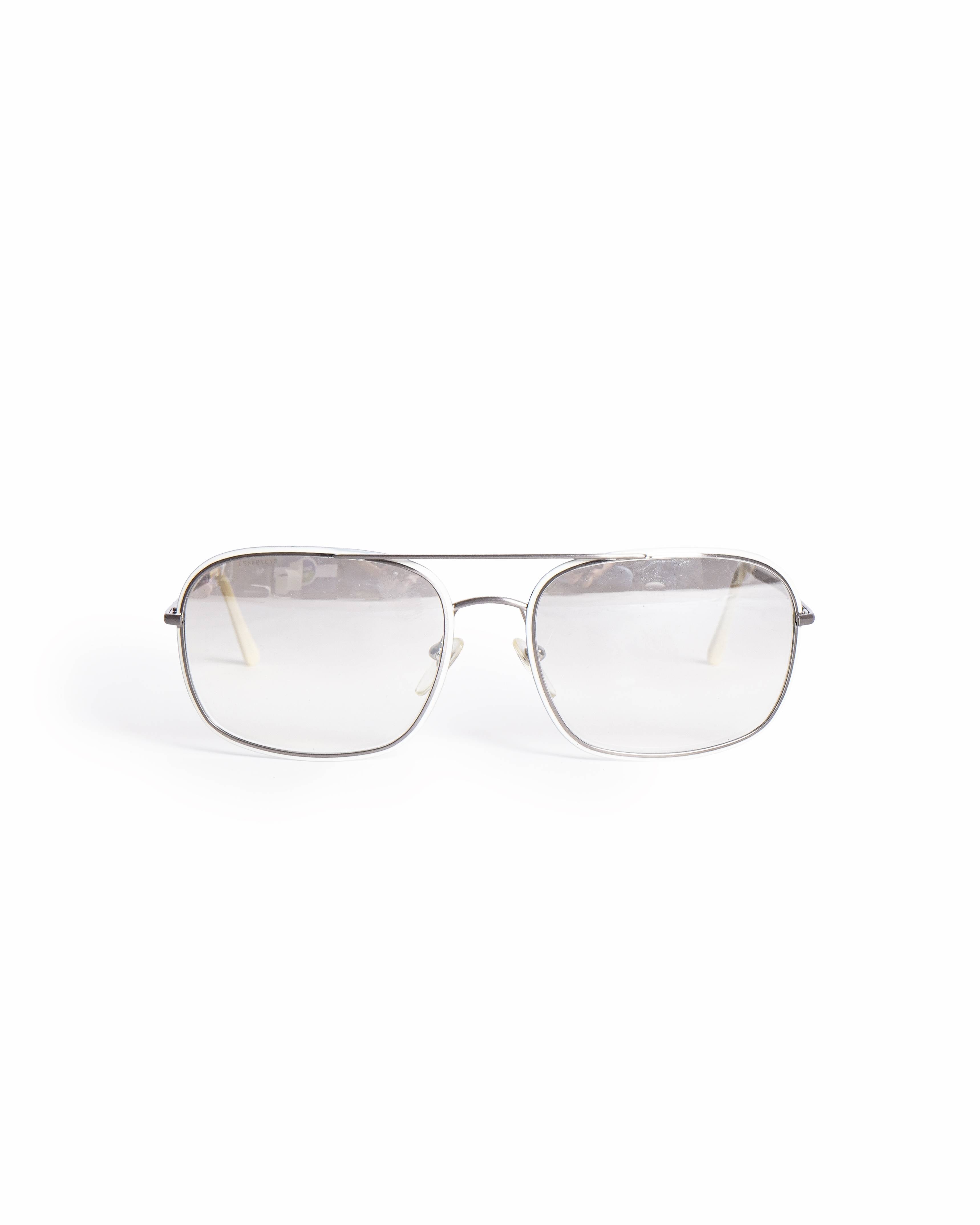 Burberry White Square PIlot Sunglasses