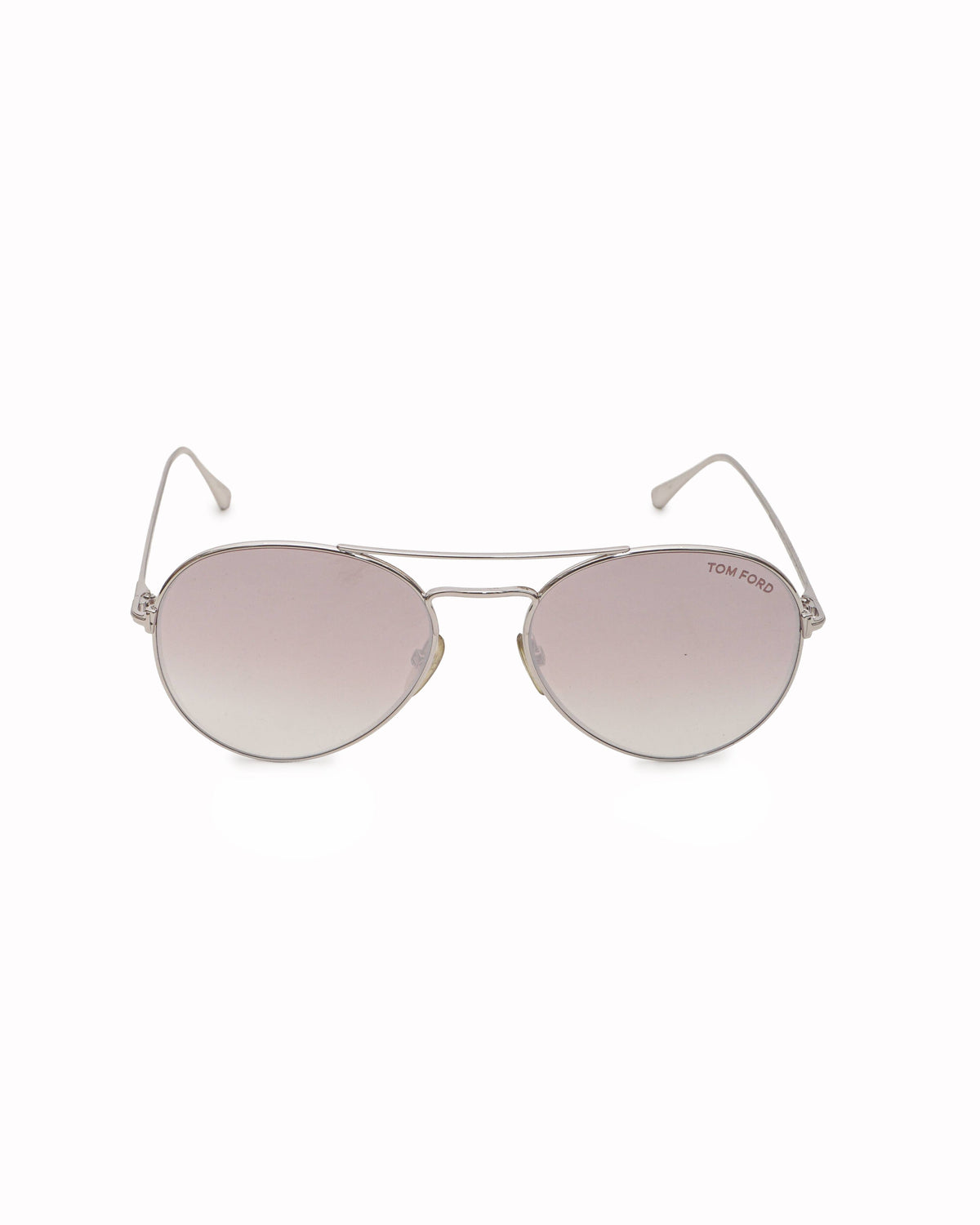 Tom Ford Silver Metal Ace-02 Aviator Sunglasses