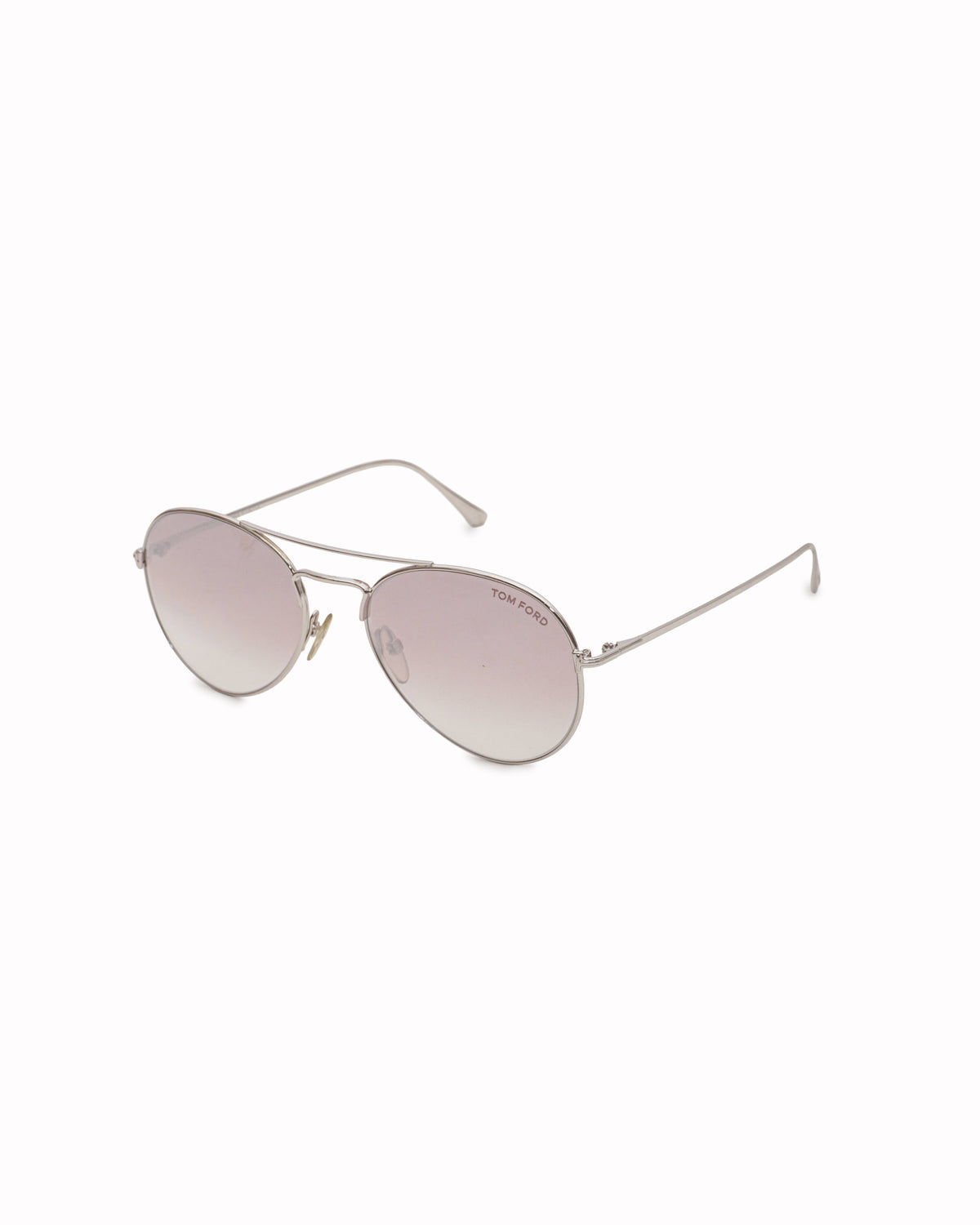 Tom Ford Silver Metal Ace-02 Aviator Sunglasses