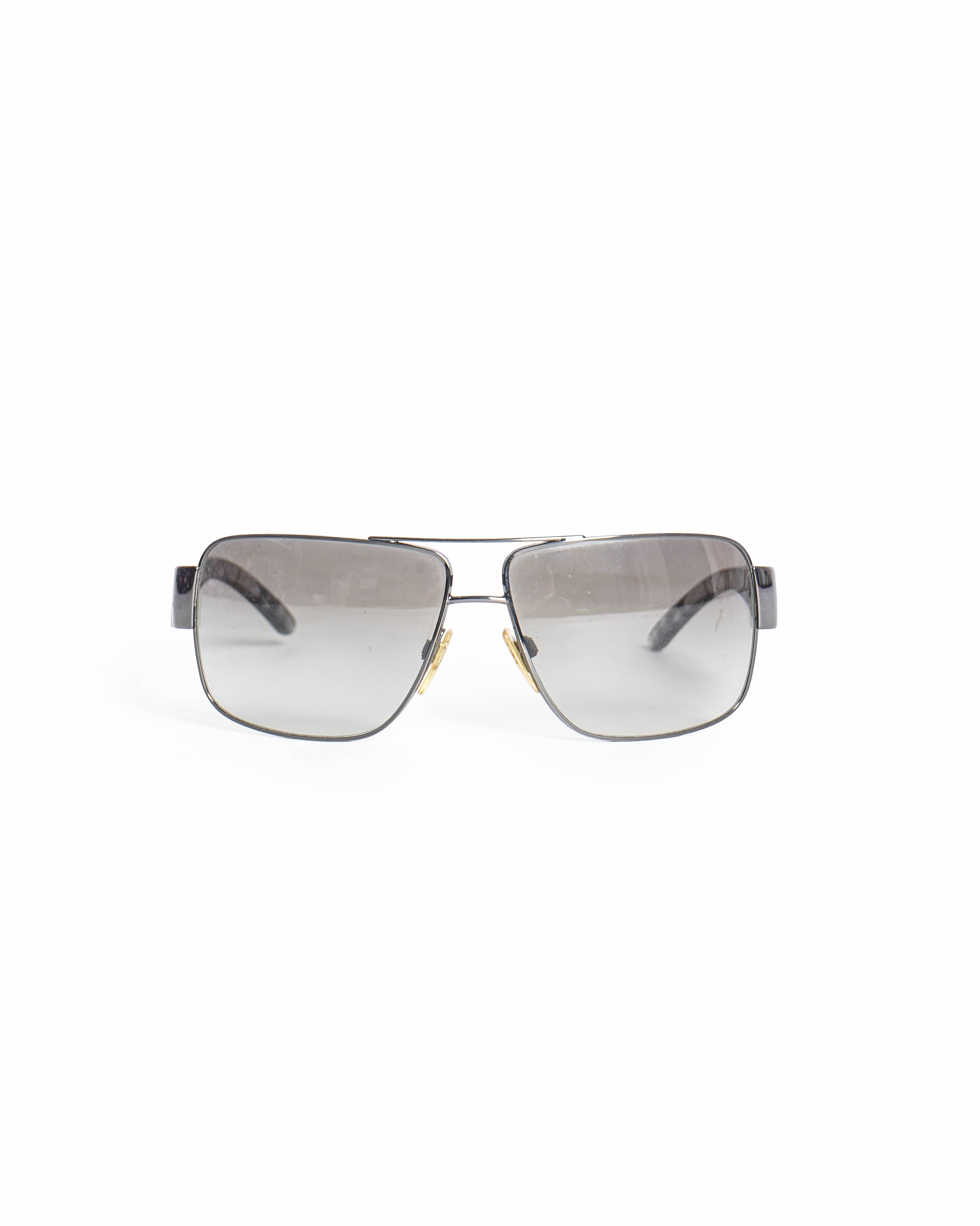 Burberry Men's Gunmetal-Tone Rectangle Sunglasses