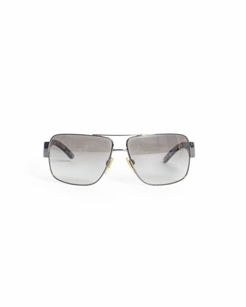 Burberry Men's Gunmetal-Tone Rectangle Sunglasses