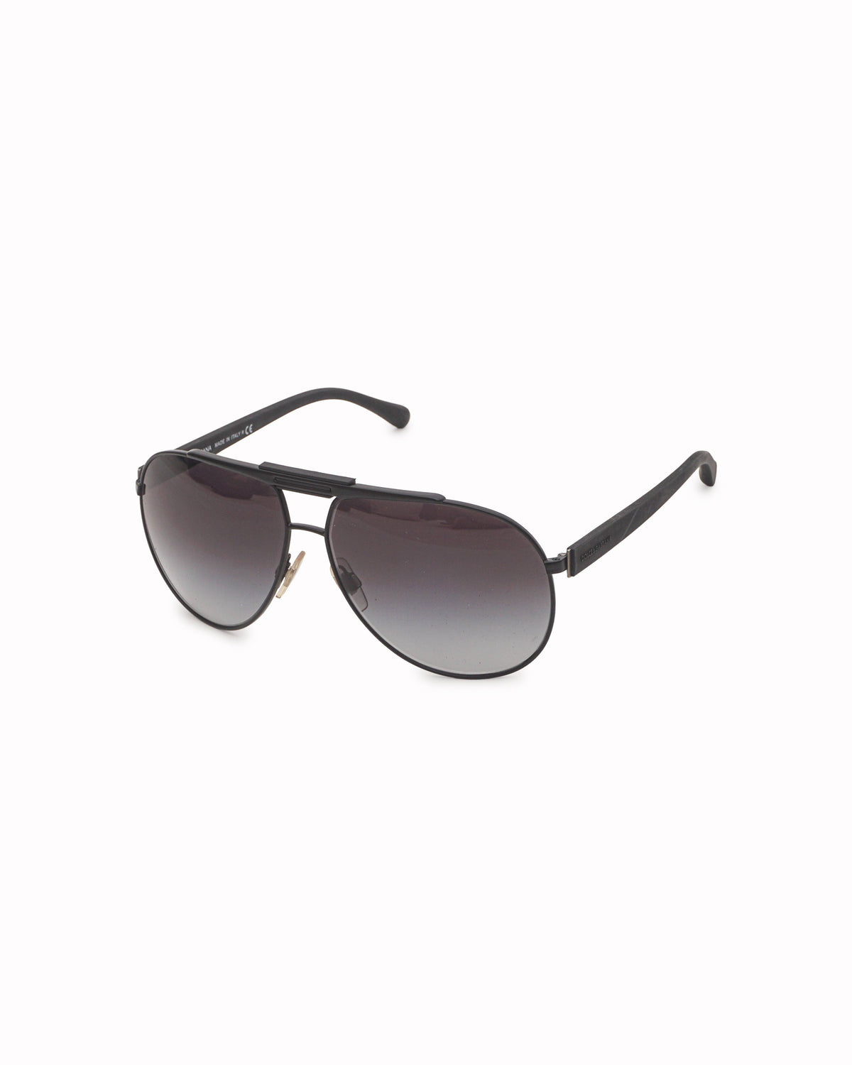 Dolce & Gabbana Black Metal Aviator Sunglasses