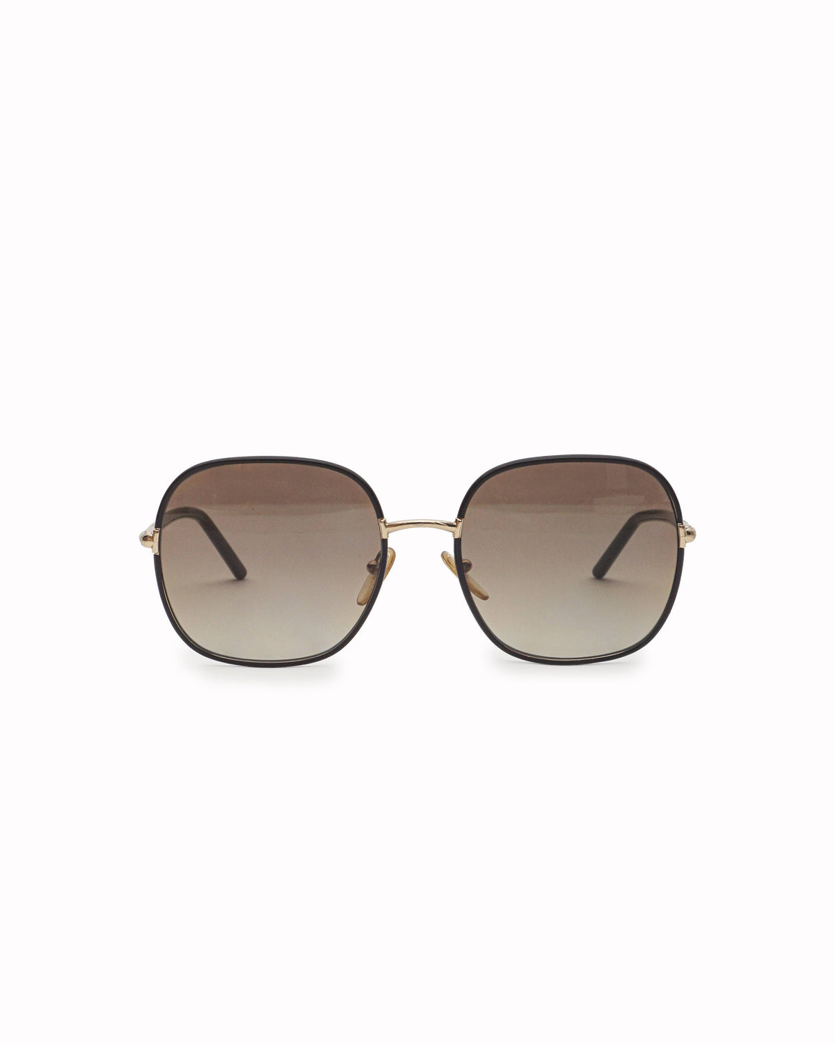 Prada Gold-Tone Oversized Square Metal Sunglasses