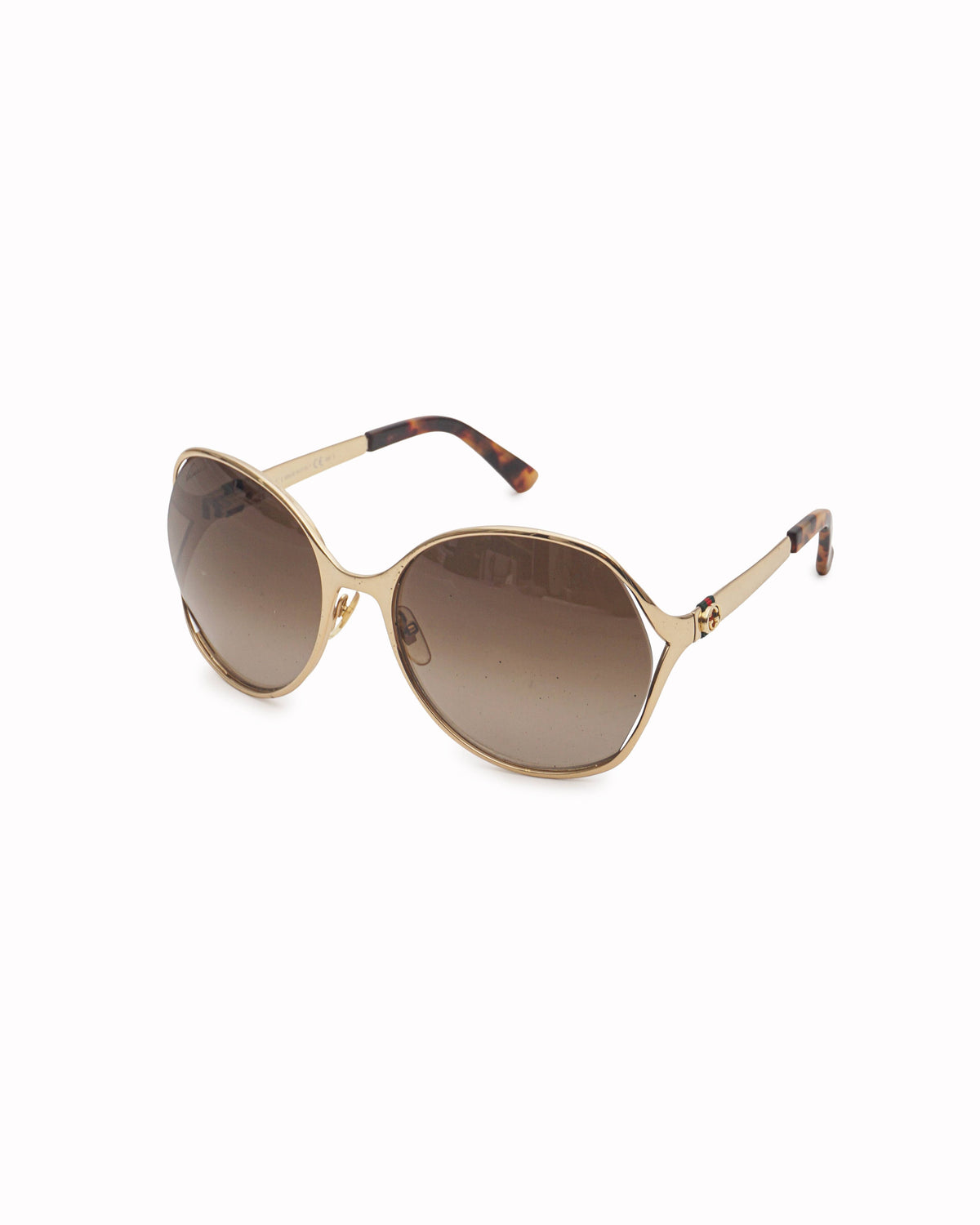 Gucci Gold & Tortoiseshell Oversized Aviator Sunglasses