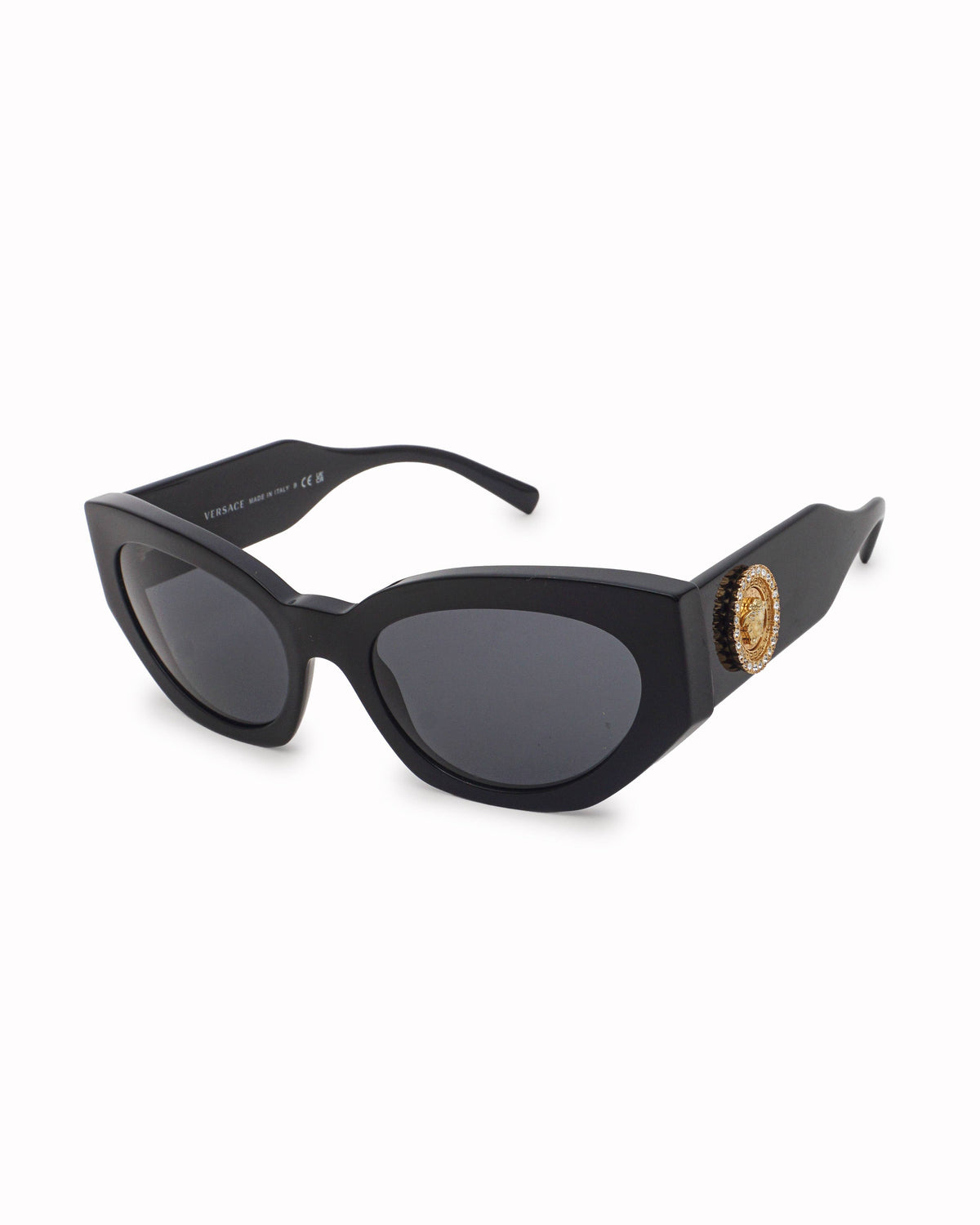 Versace Black Acetate Medusa Cat-Eye Sunglasses