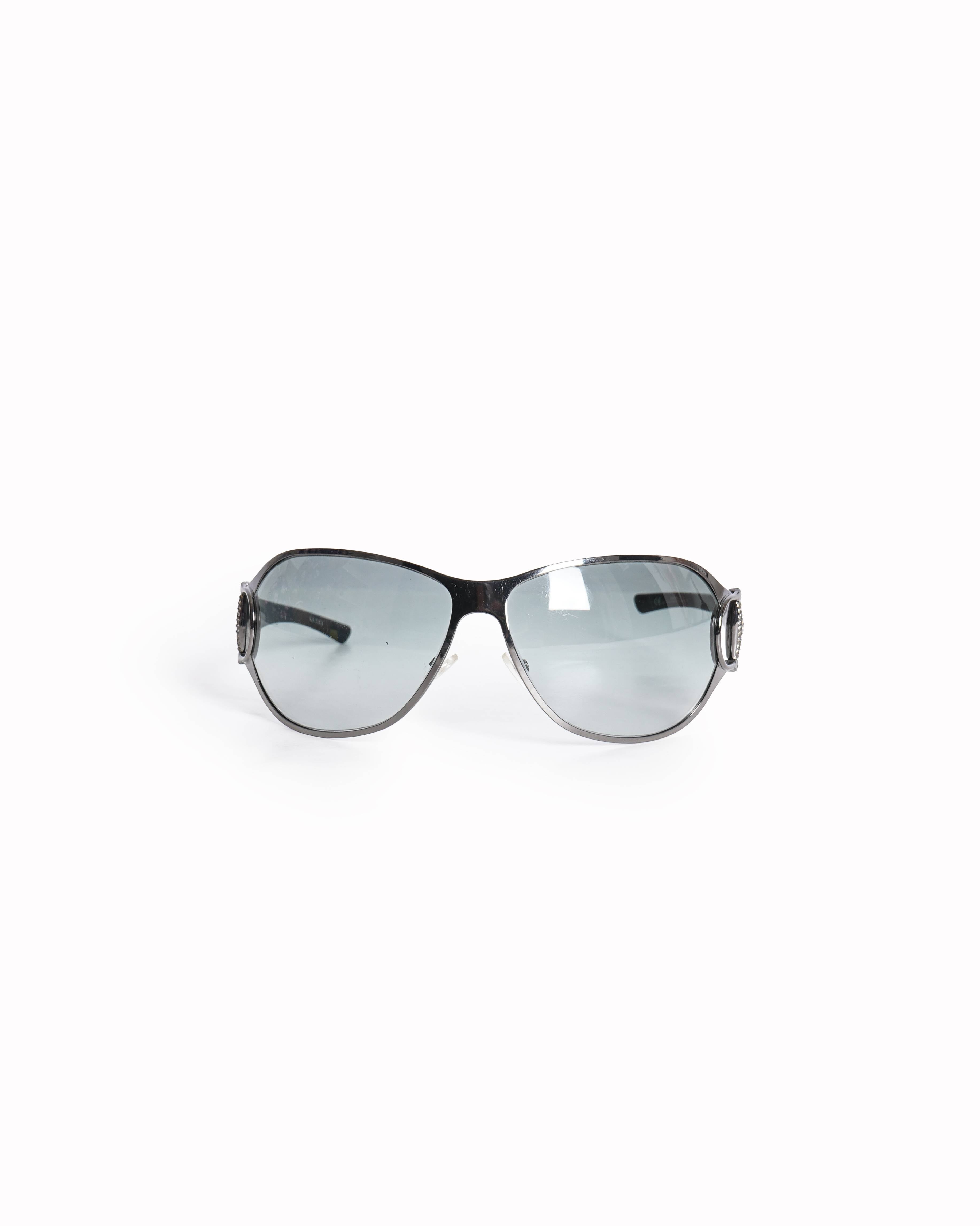 Gucci Black & Silver Crystal Horsebit frame sunglasses