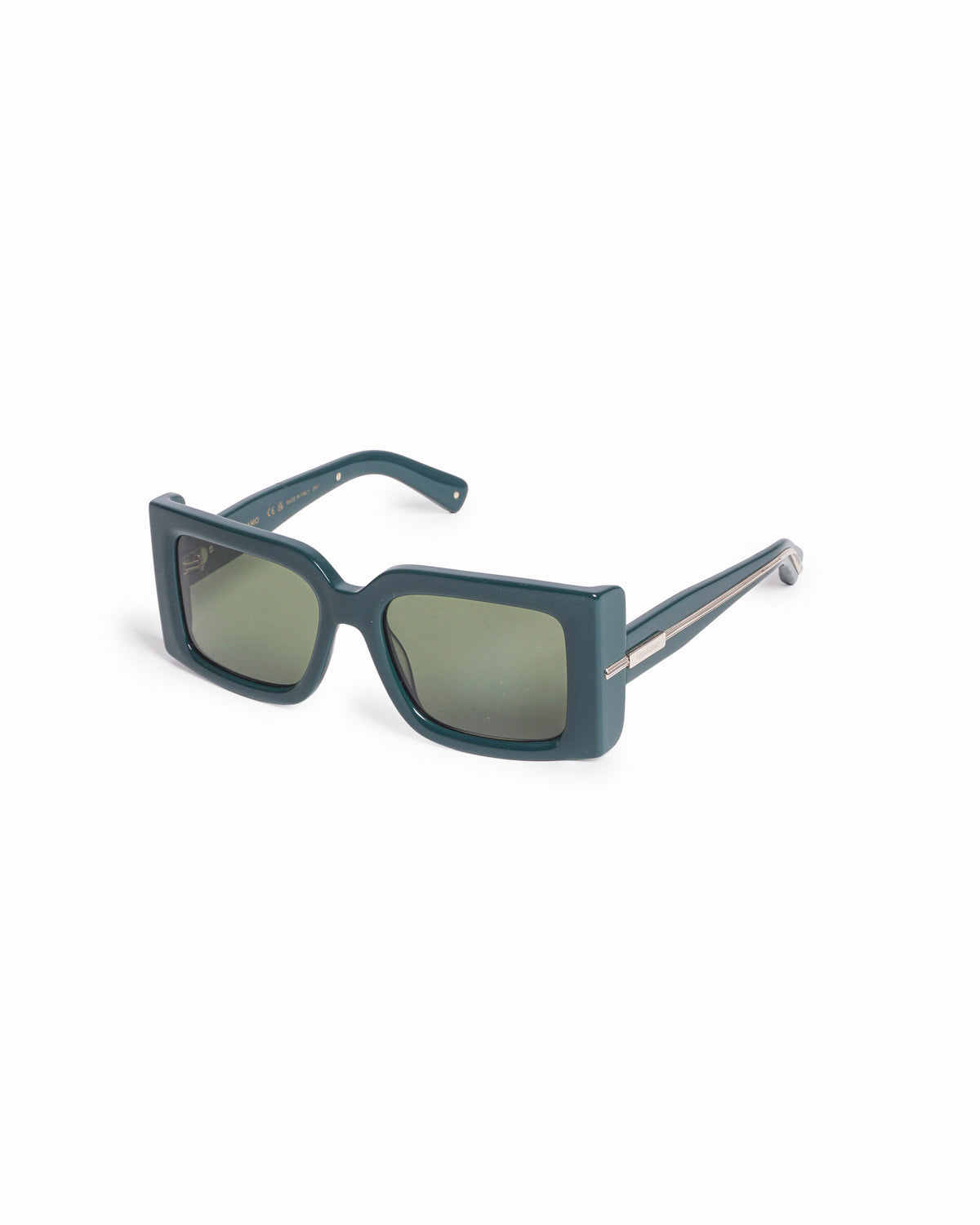 Ferragamo Dark Green Acetate Square Sunglasses