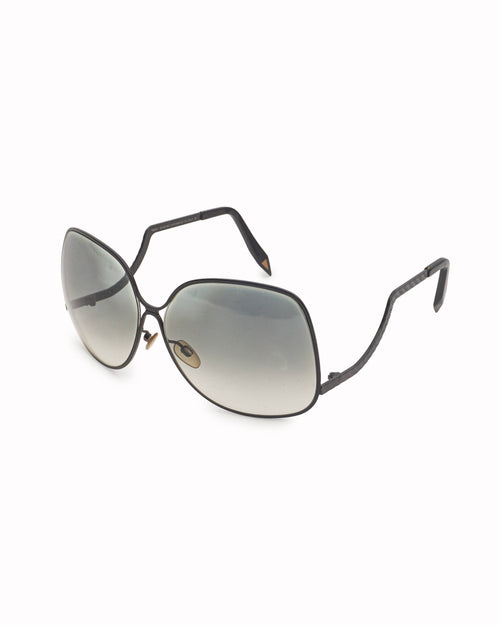 Victoria Beckham Black Oversized Round Sunglasses