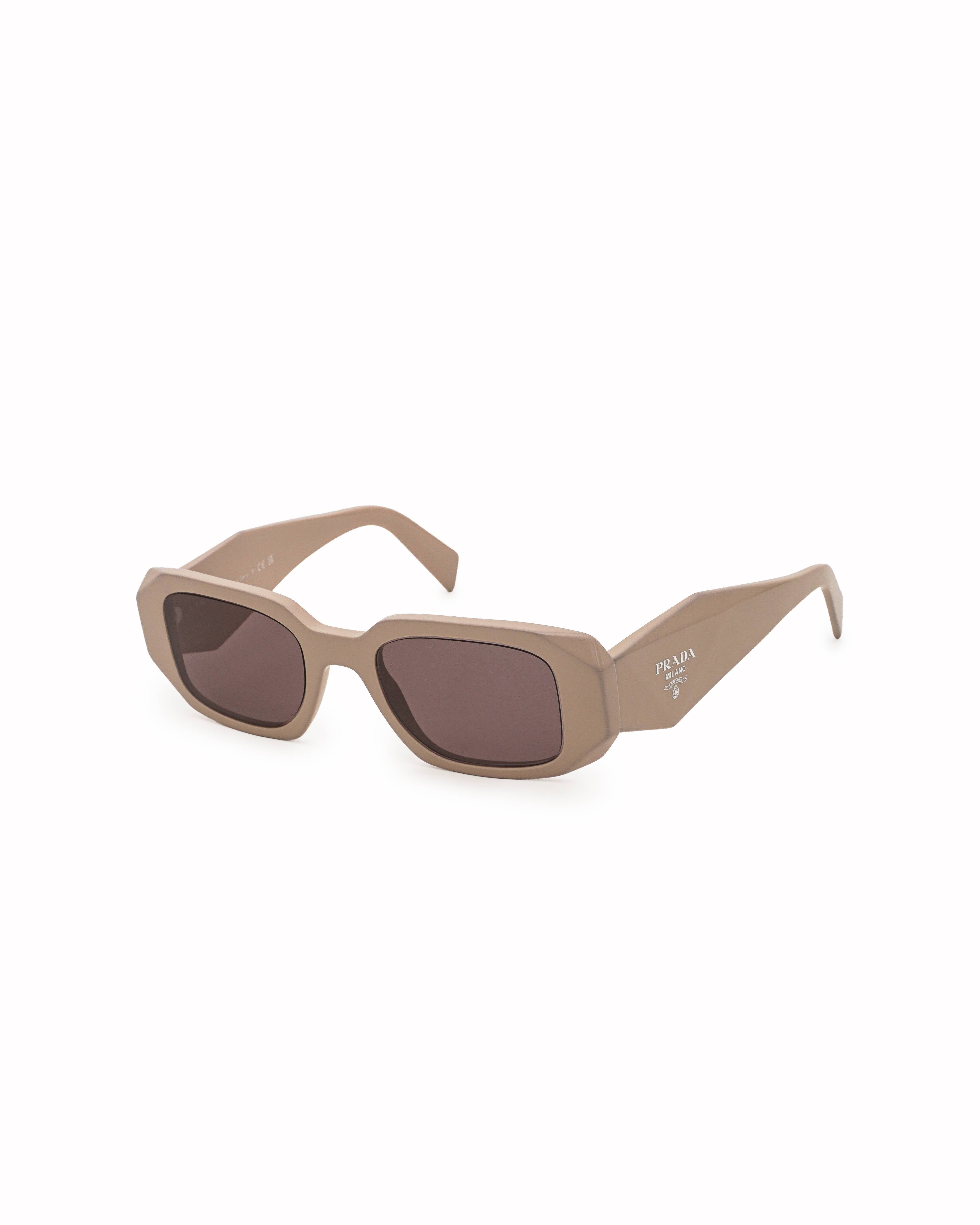 Prada Mauve Pink Acetate Symbole Rectangular Sunglasses