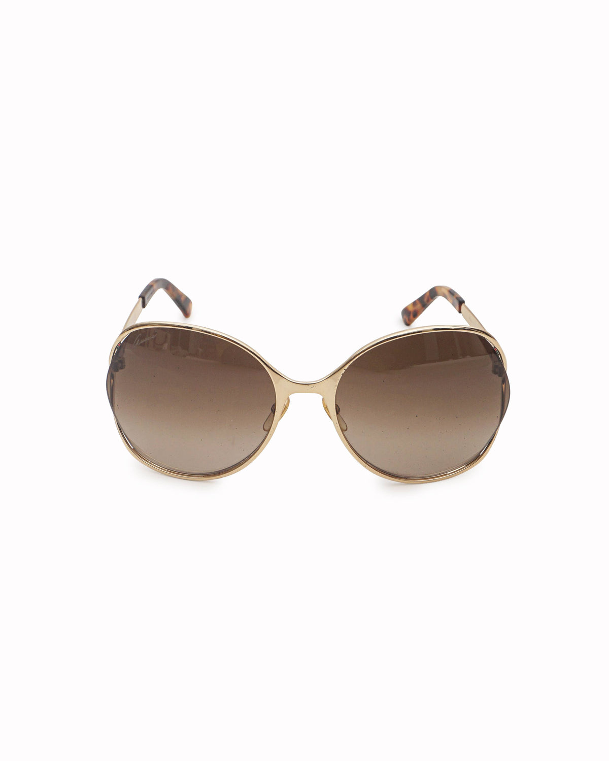 Gucci Gold & Tortoiseshell Oversized Aviator Sunglasses