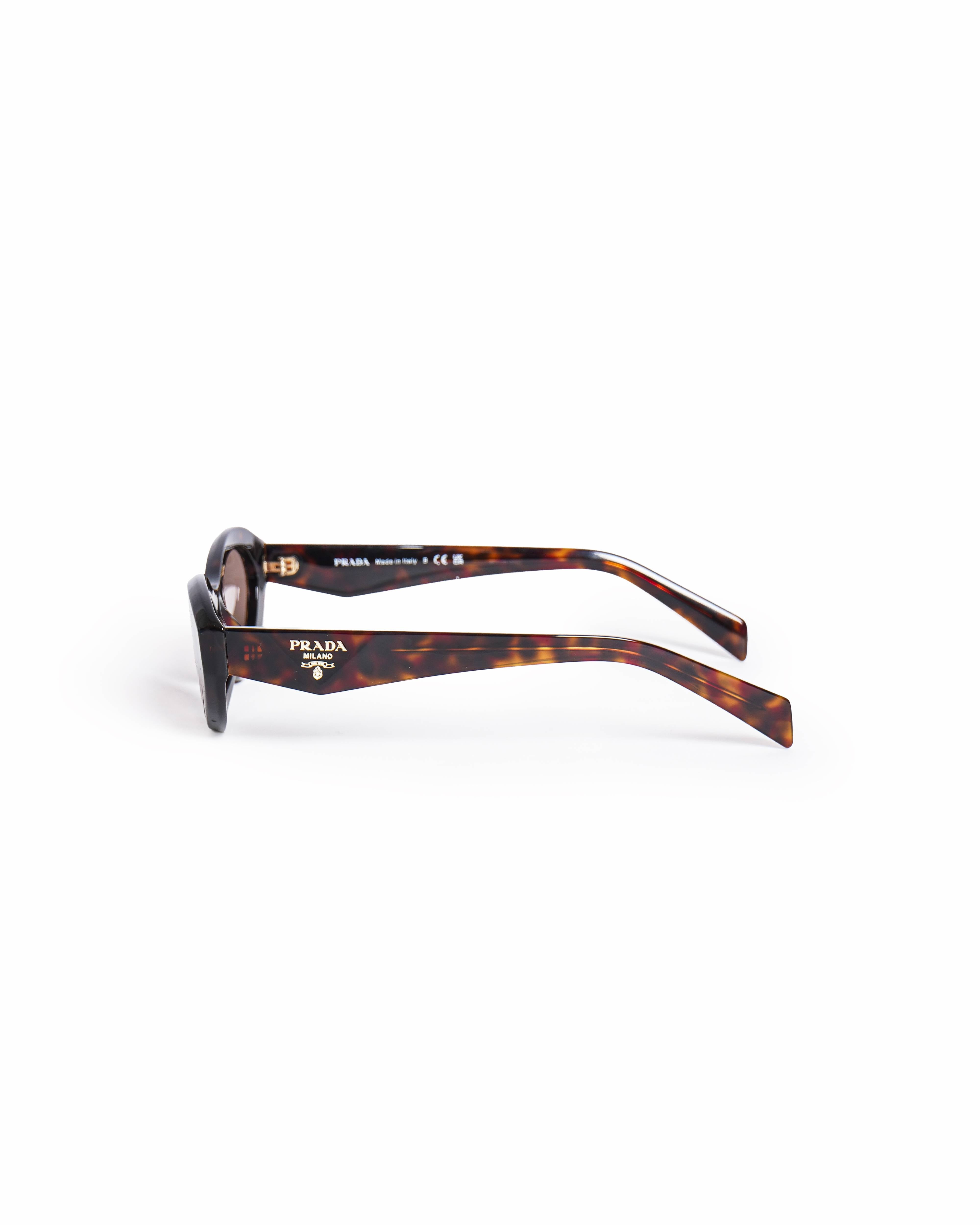 Prada Symbole Totoiseshell Oval Acetate Sunglasses