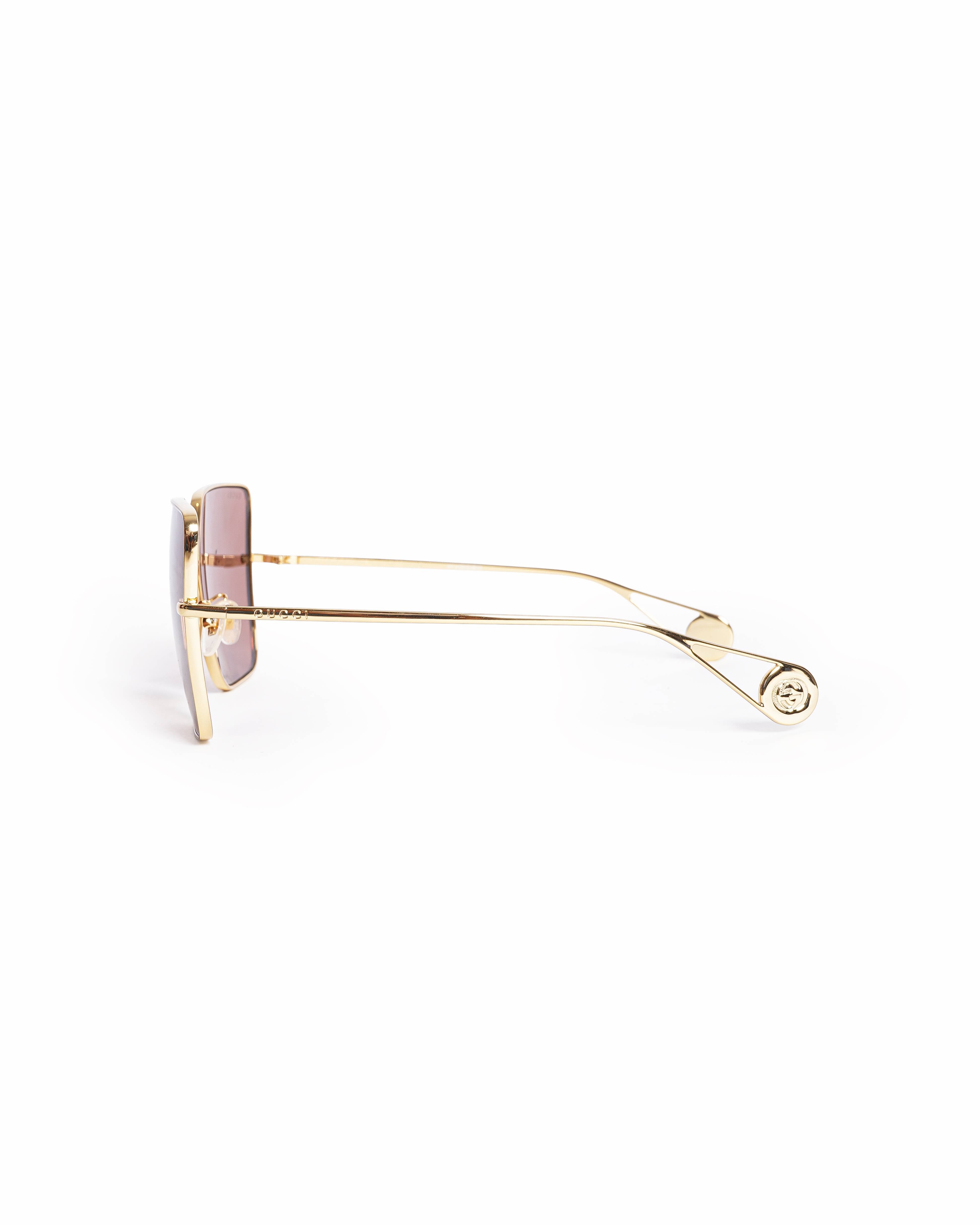 Gucci Oversized Gold-Tone Square Sunglasses