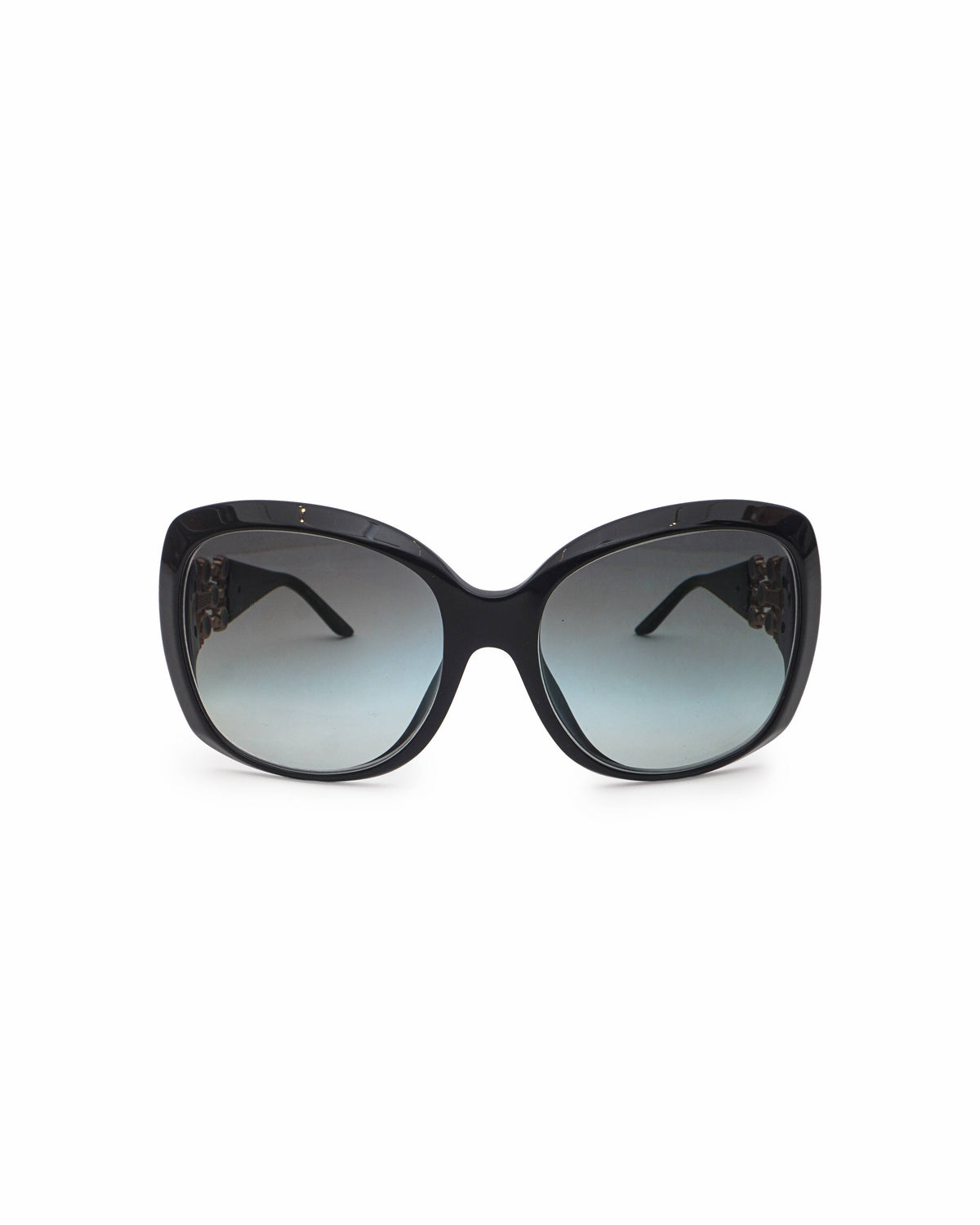 Bvlgari Black Acetate Oversized Crystal Enamel Sunglasses