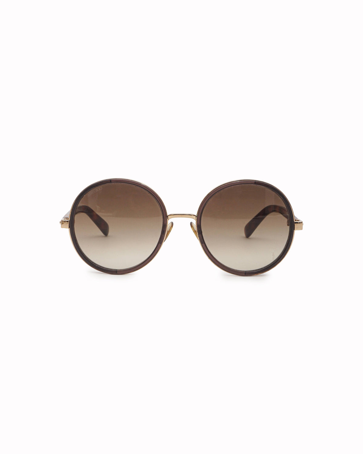 Jimmy Choo Andie Round Glitter Side-Shield Sunglasses