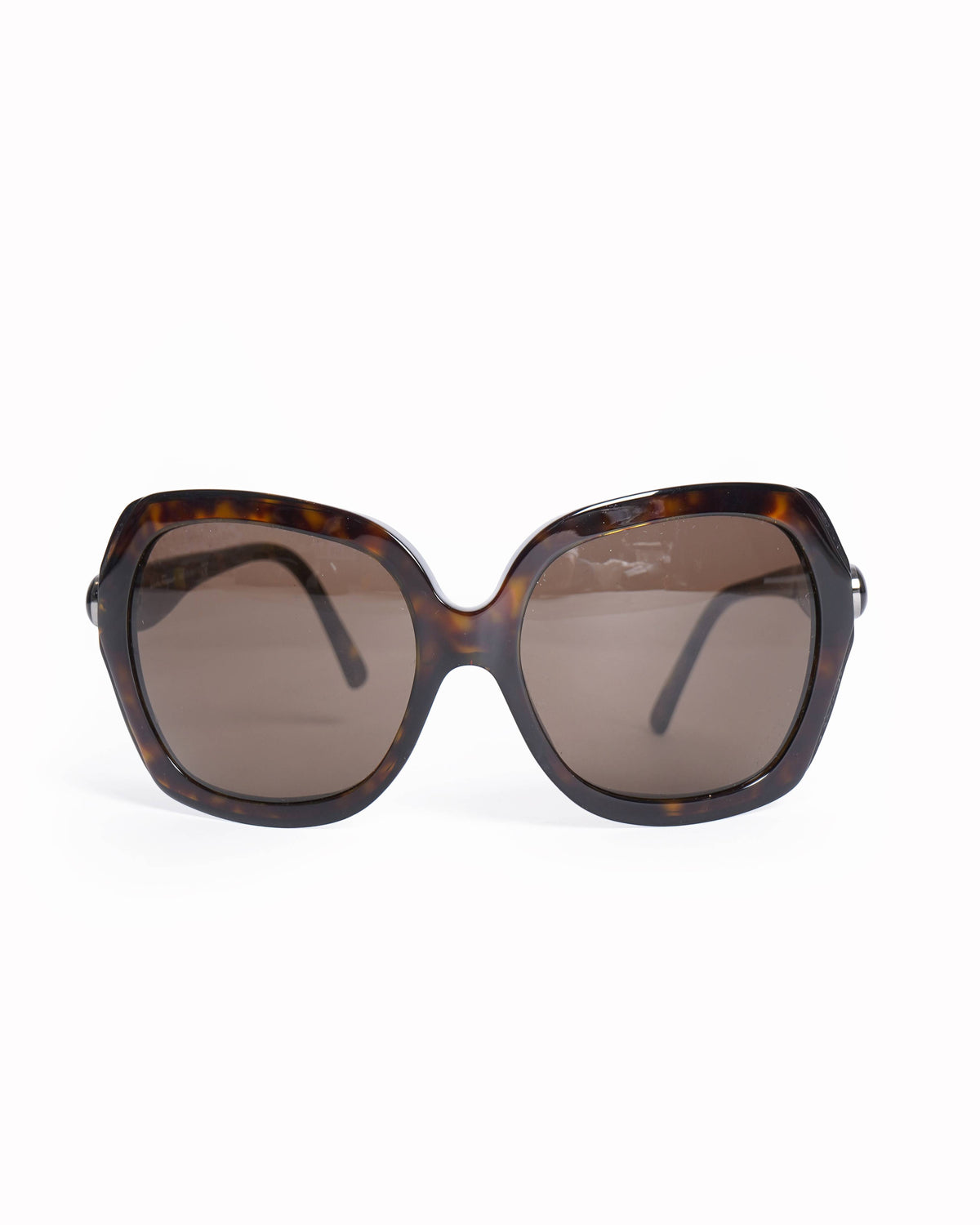 New Salvatore Ferragamo Dark Brown Tortoiseshell Oversized Sunglasses
