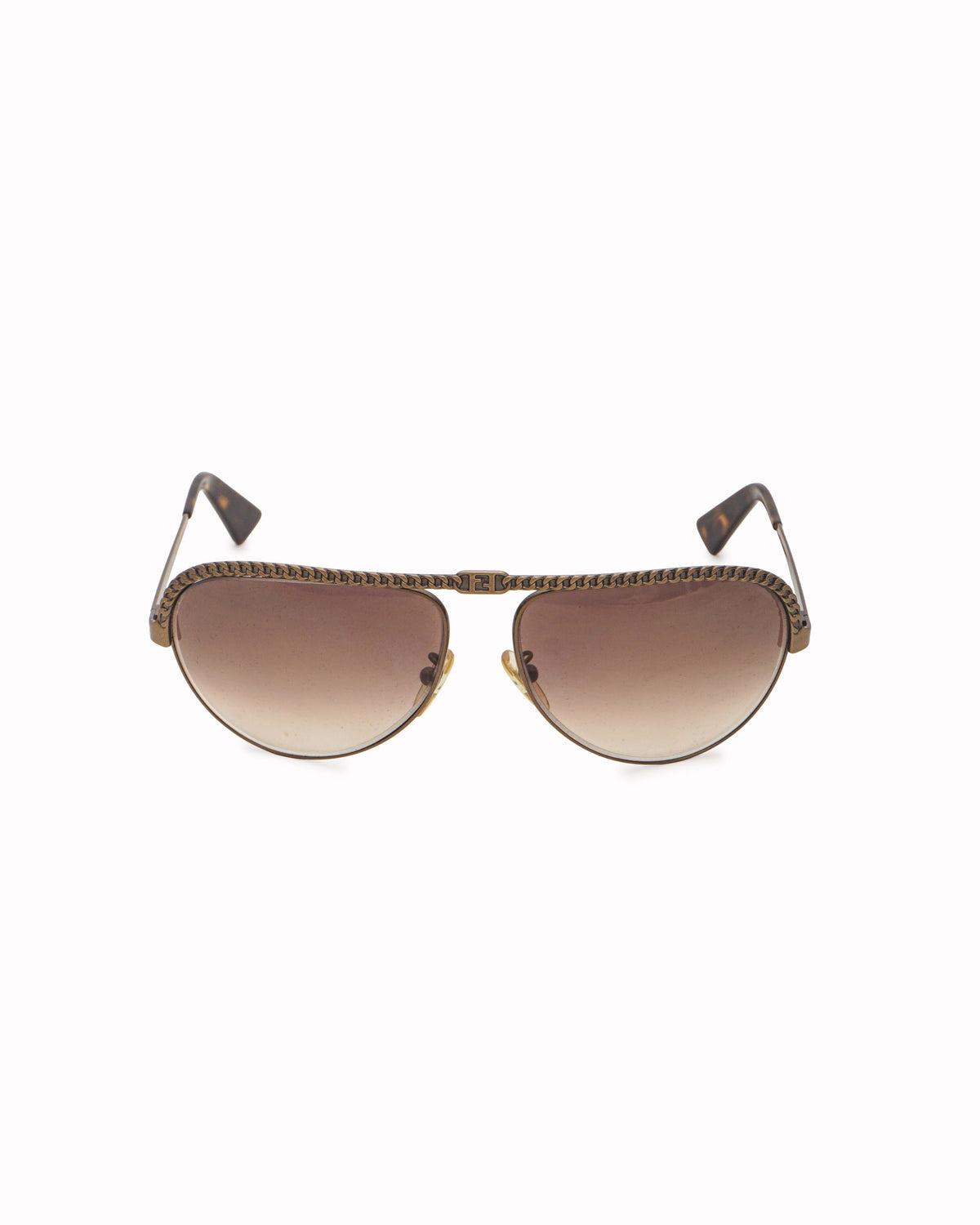 Fendi Gold-Tone Chain Aviator Sunglasses