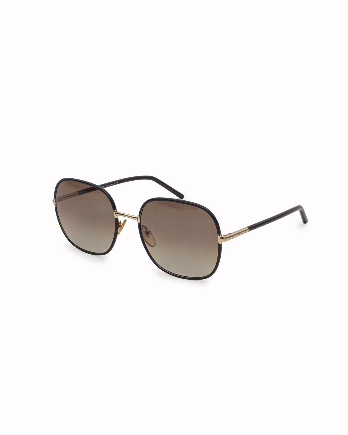 Prada Gold-Tone Oversized Square Metal Sunglasses