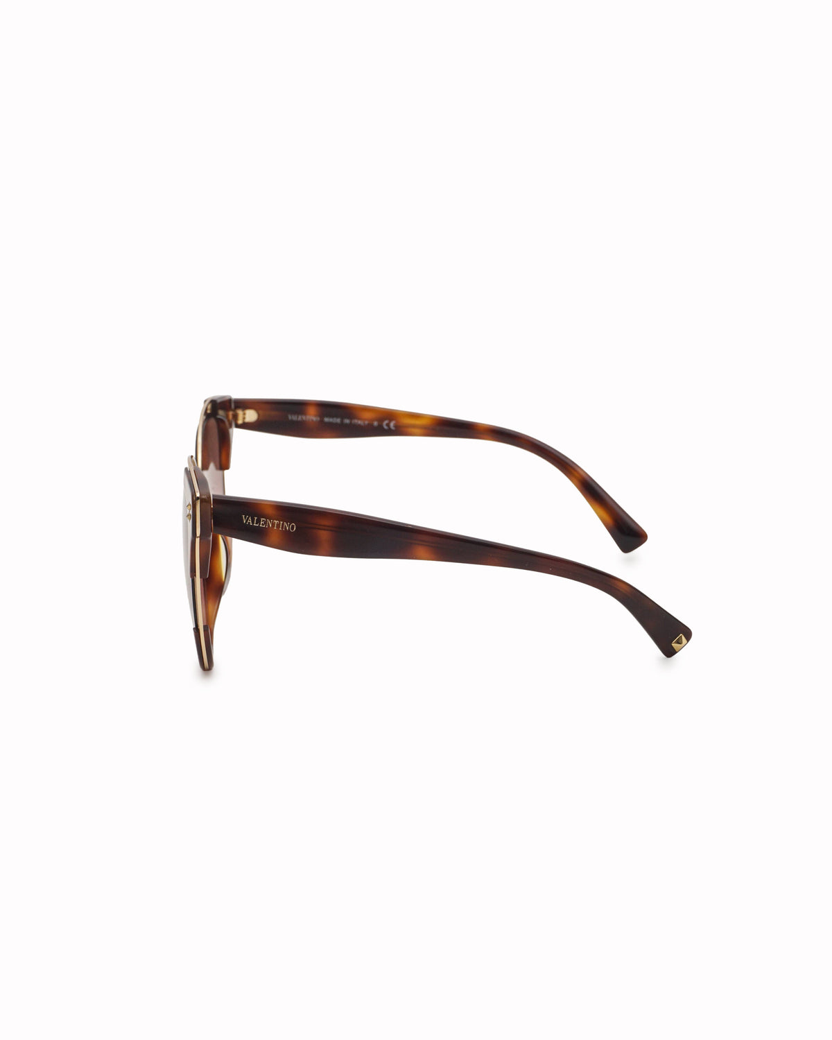 Valentino Tortoiseshell Gold-Accent Cat-Eye Sunglasses