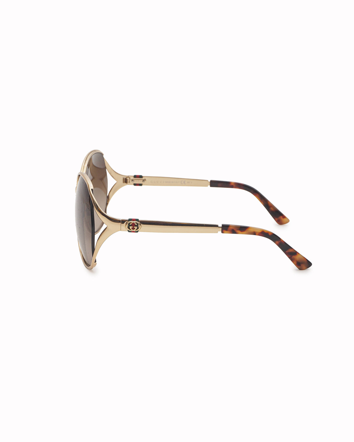 Gucci Gold & Tortoiseshell Oversized Aviator Sunglasses